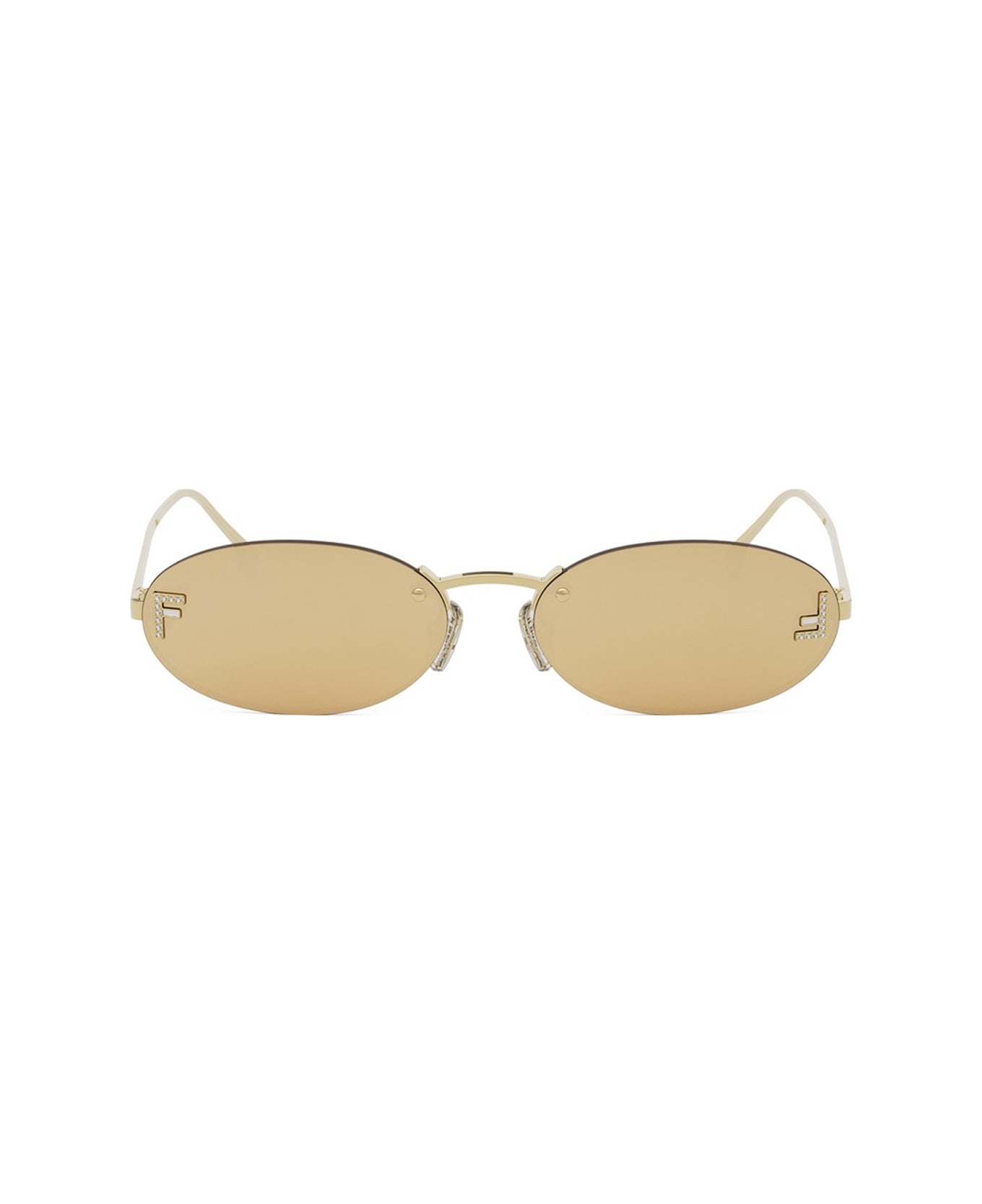 Fendi Eyewear Fe4075us Fendi First Crystal 30l Oro Sunglasses - Oro