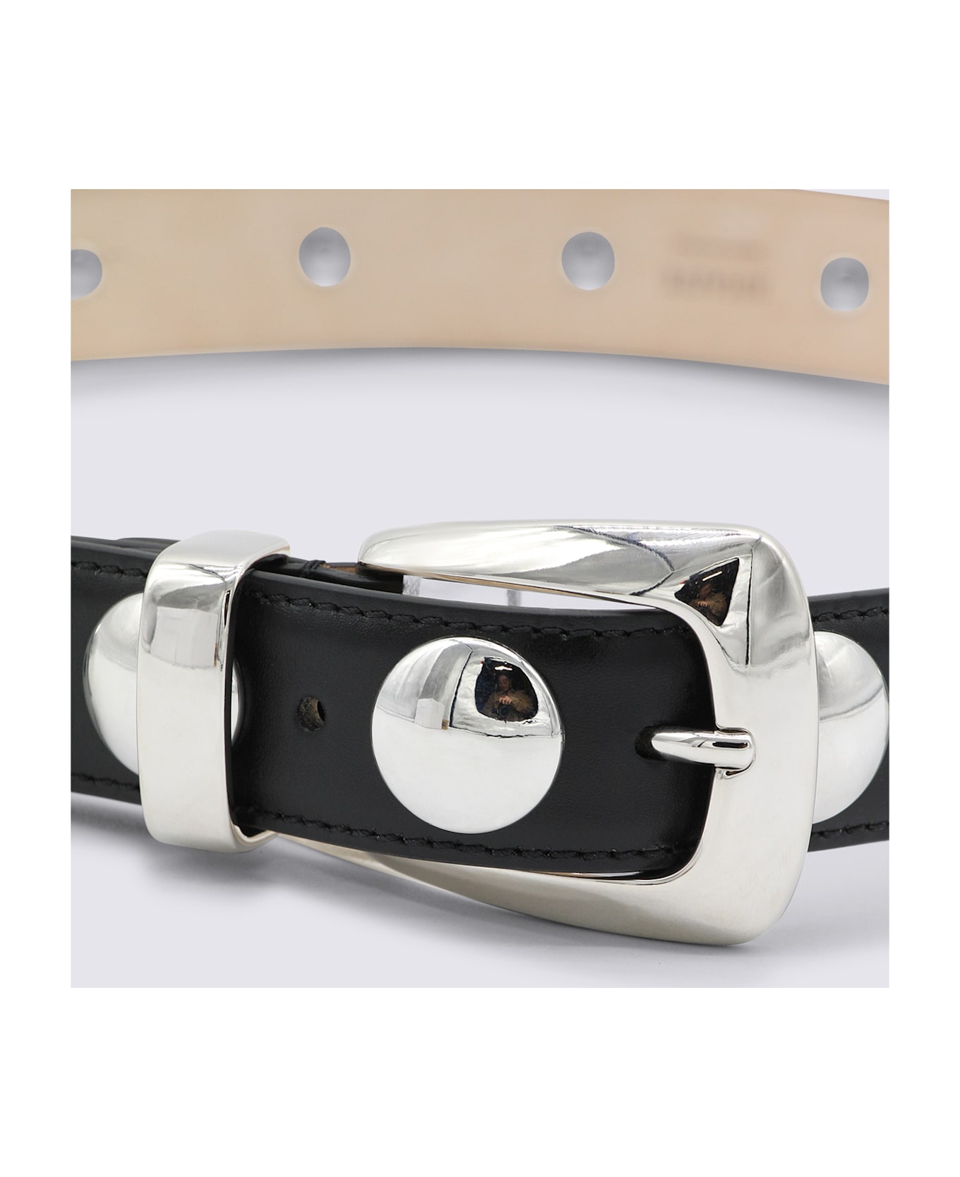 Khaite Black Leather Belt - Black