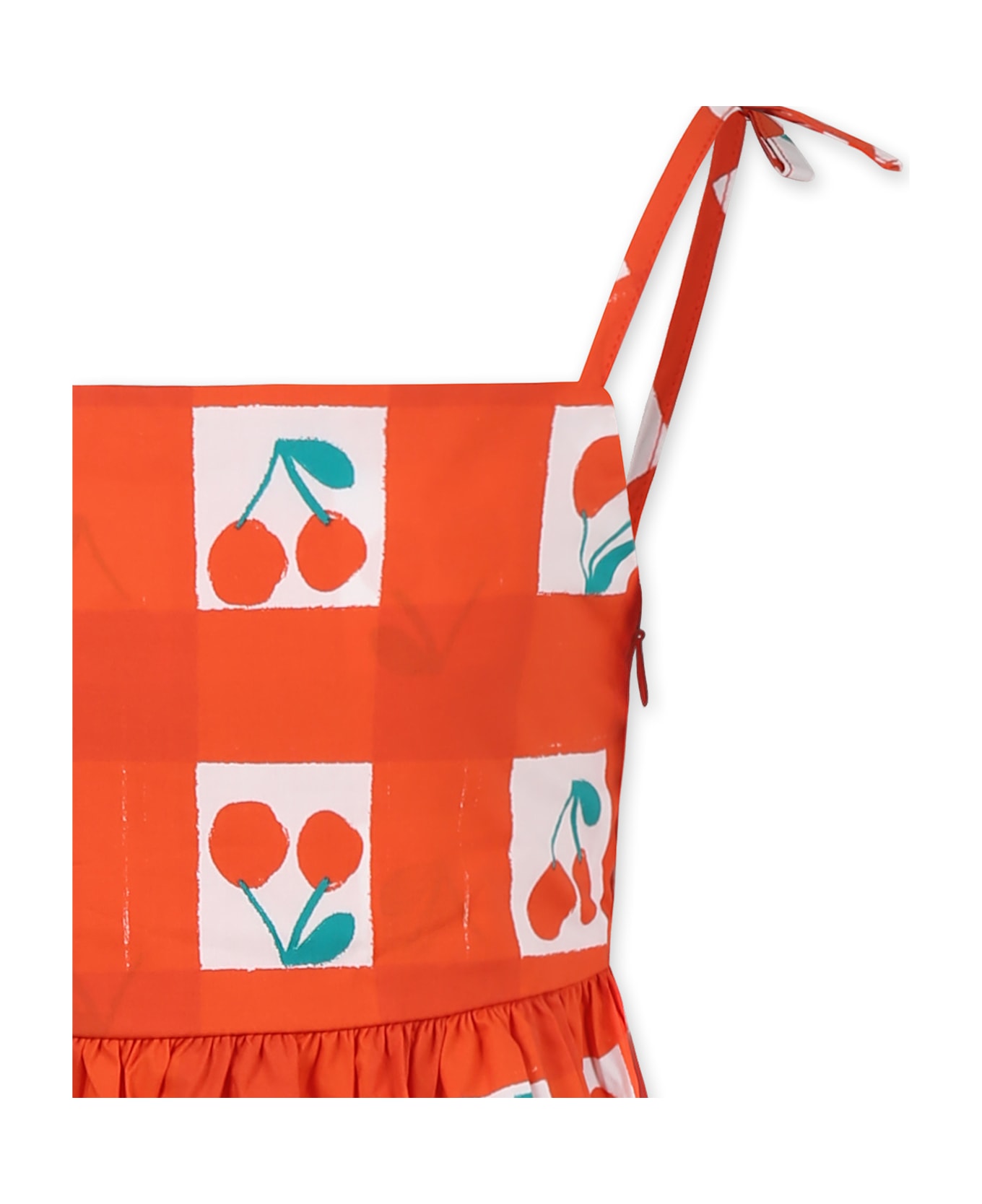 Stella McCartney Kids Red Dress For Girl With Cherries - Red ワンピース＆ドレス