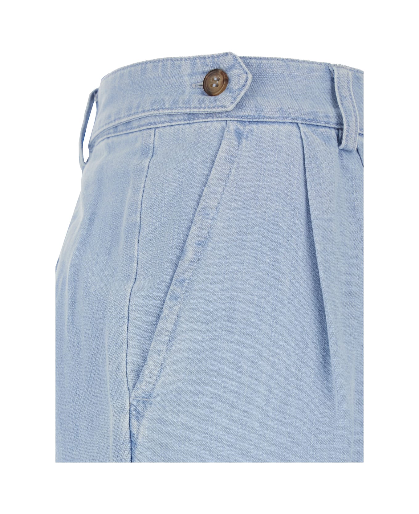 A.P.C. 
joseon
 Light Blue Pants With Belt Loops And Pleats On The Front In Cotton Woman - Light blue