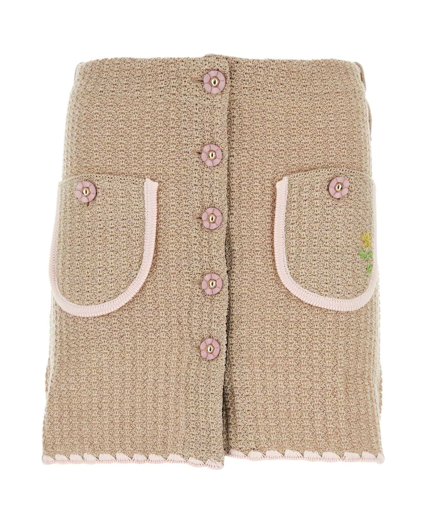 Cormio Powder Pink Crochet Chiara Mini Skirt - Multicolor