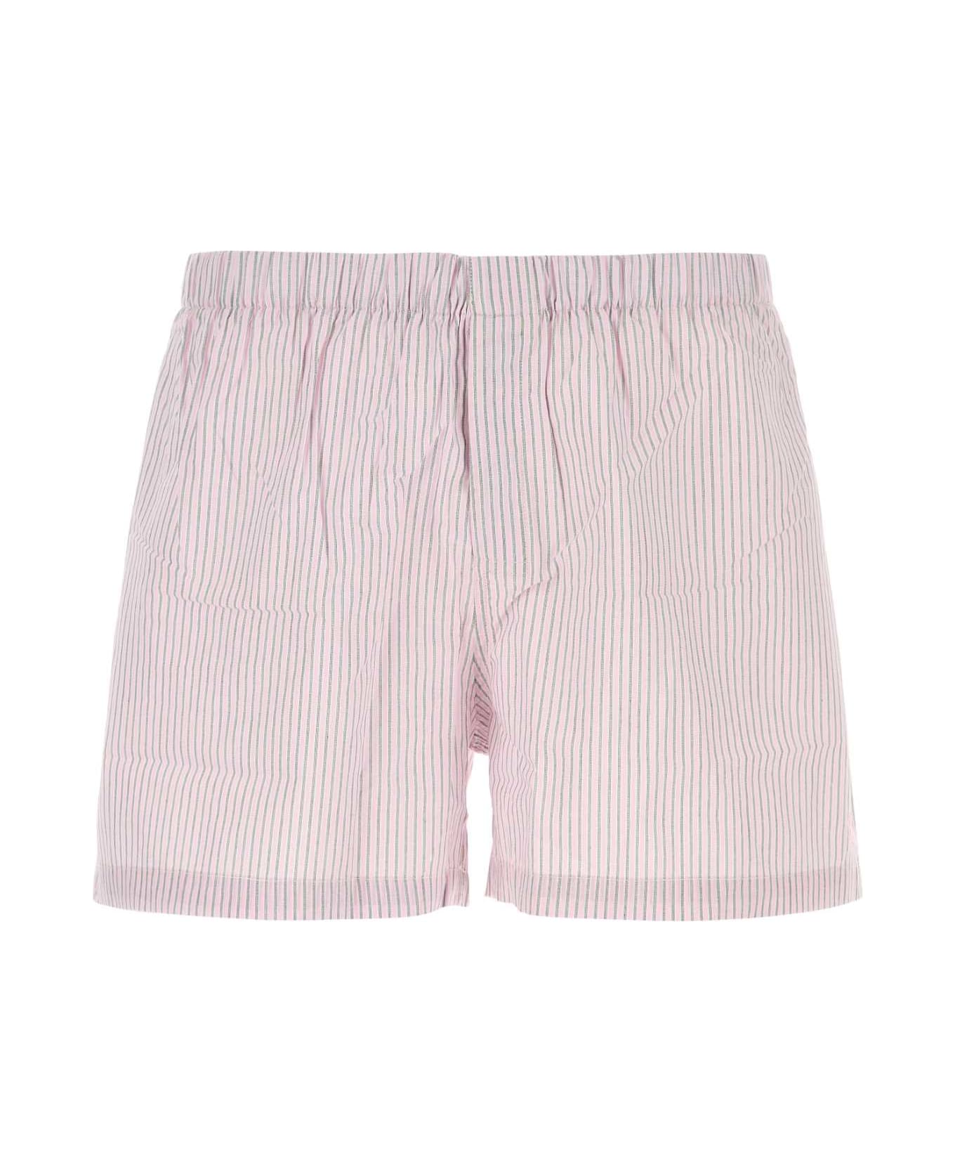 Gimaguas Embroidered Cotton Pyjama Shorts - PINKGREY