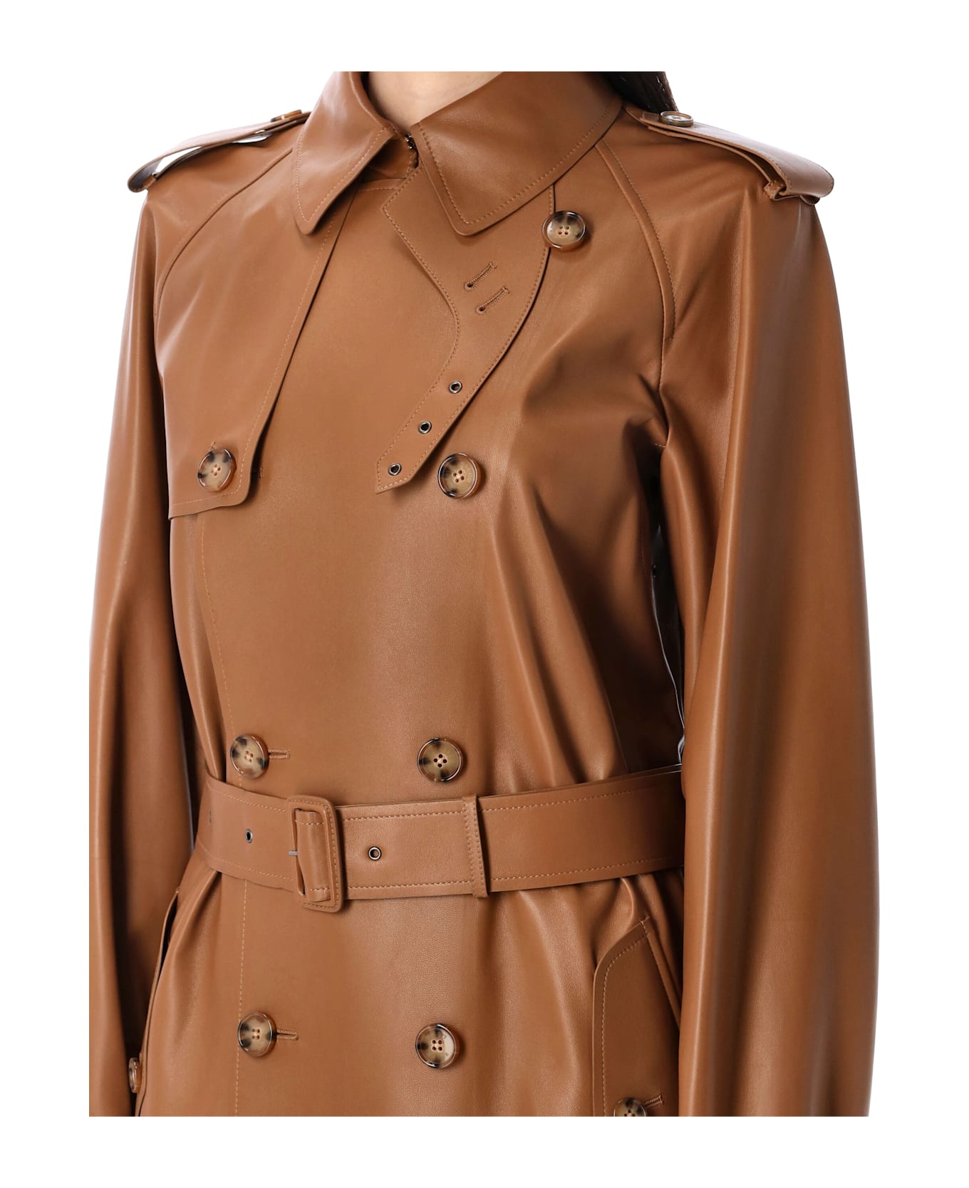 Ralph Lauren Niles Lambskin Trench Coat - CARAMEL
