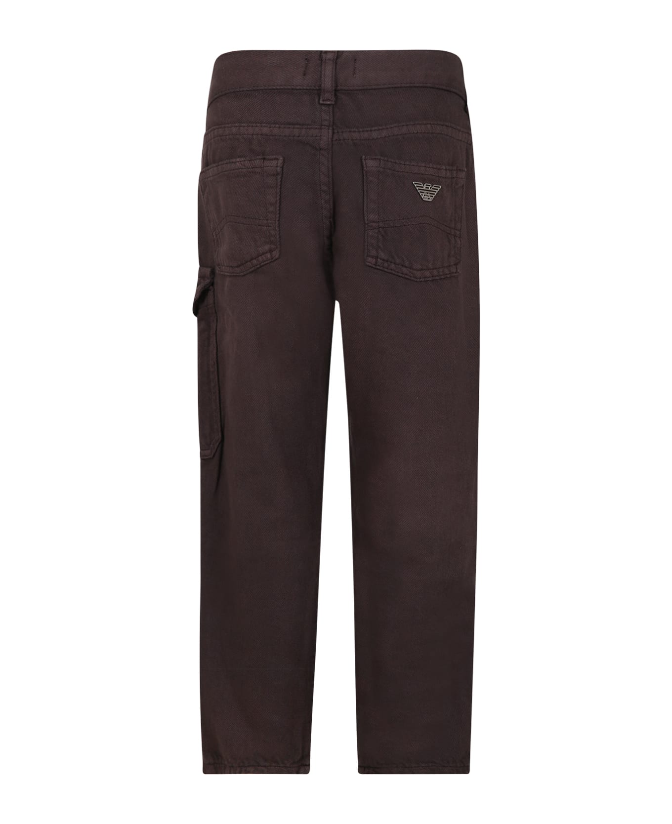 Emporio Armani Brown Trousers For Boy With Eagle - China Ting ボトムス