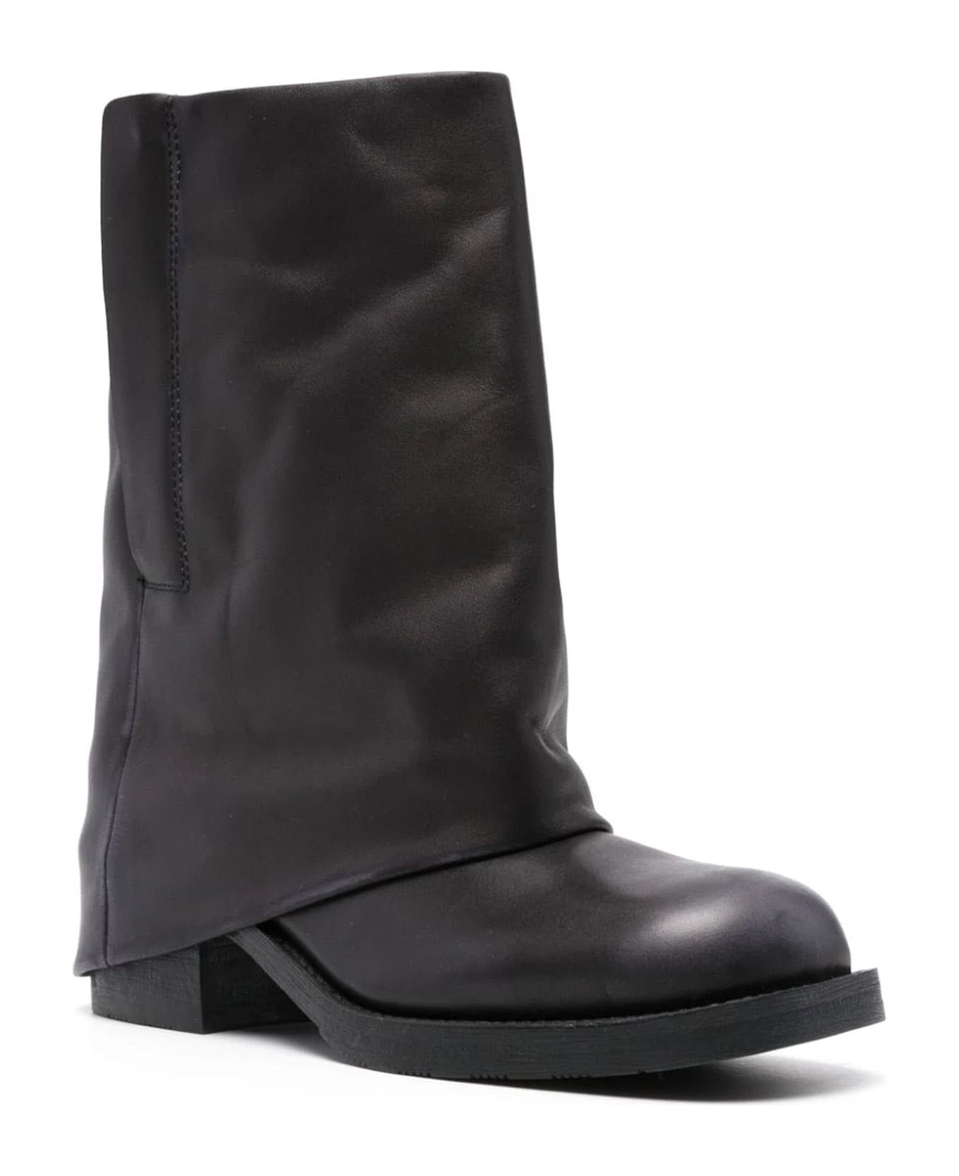 Ash Black Calf Leather Tijuana Boots - Black