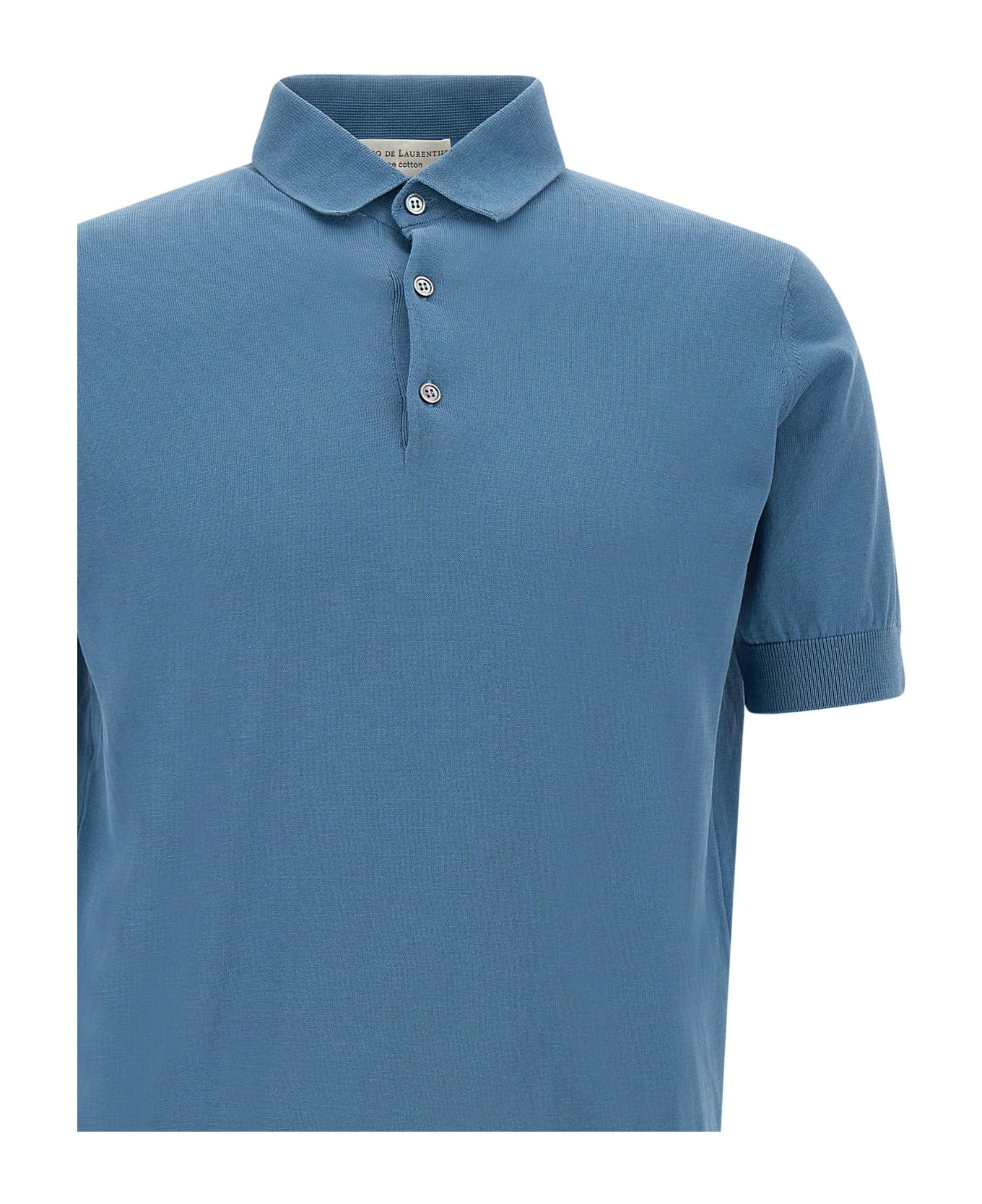 Filippo De Laurentiis Cotton Crepe Polo Shirt - BLUE