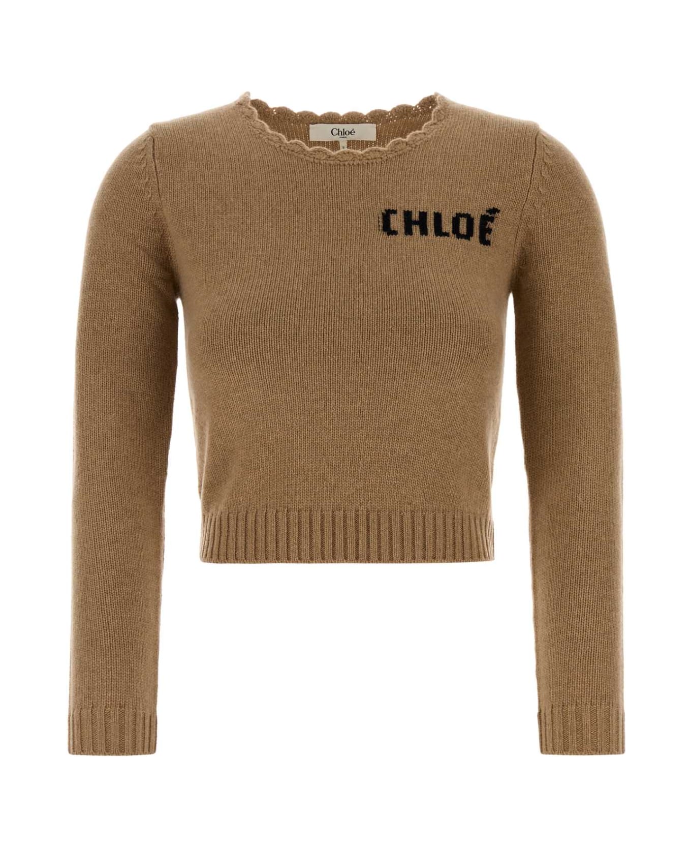 Chloé Camel Wool Blend Sweater - BLEACHEDBROWN