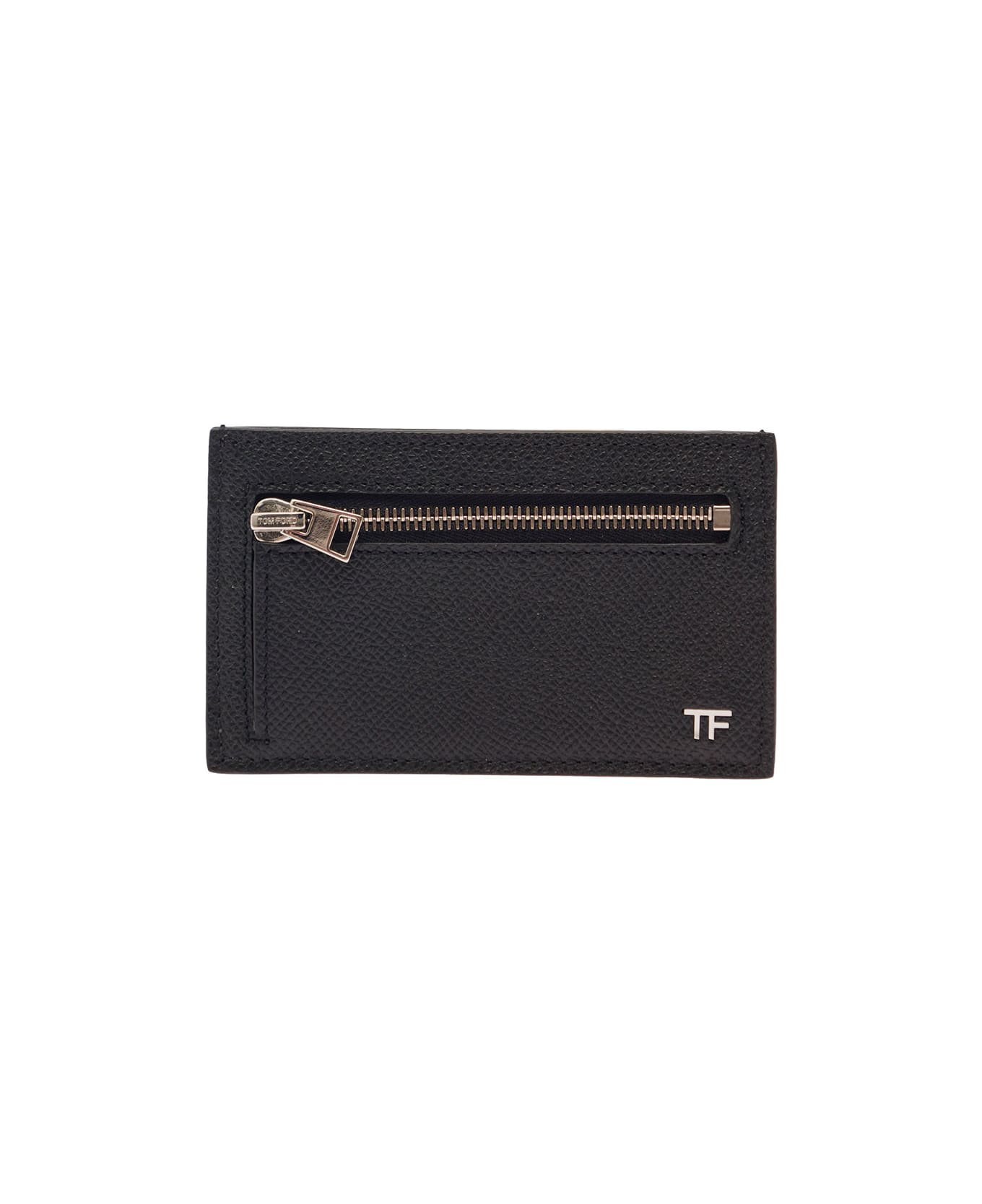 Tom Ford Zip Cardcase Ft Silver - Black