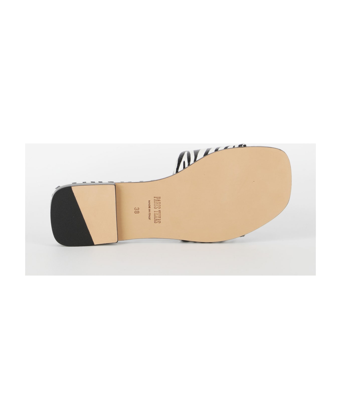 Paris Texas Zebra-print Flat Sandals - WHITE