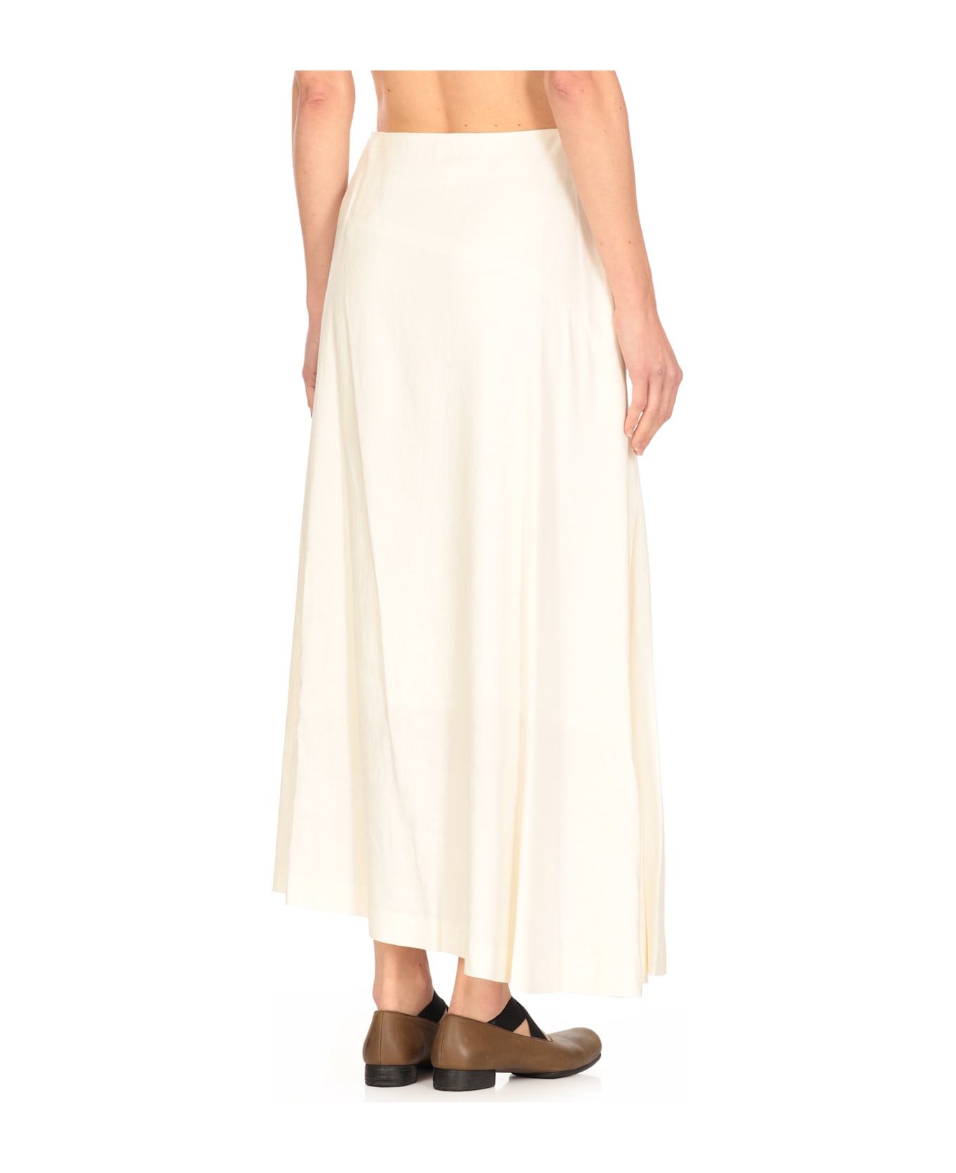 Y
s Linen Blend Skirt - White