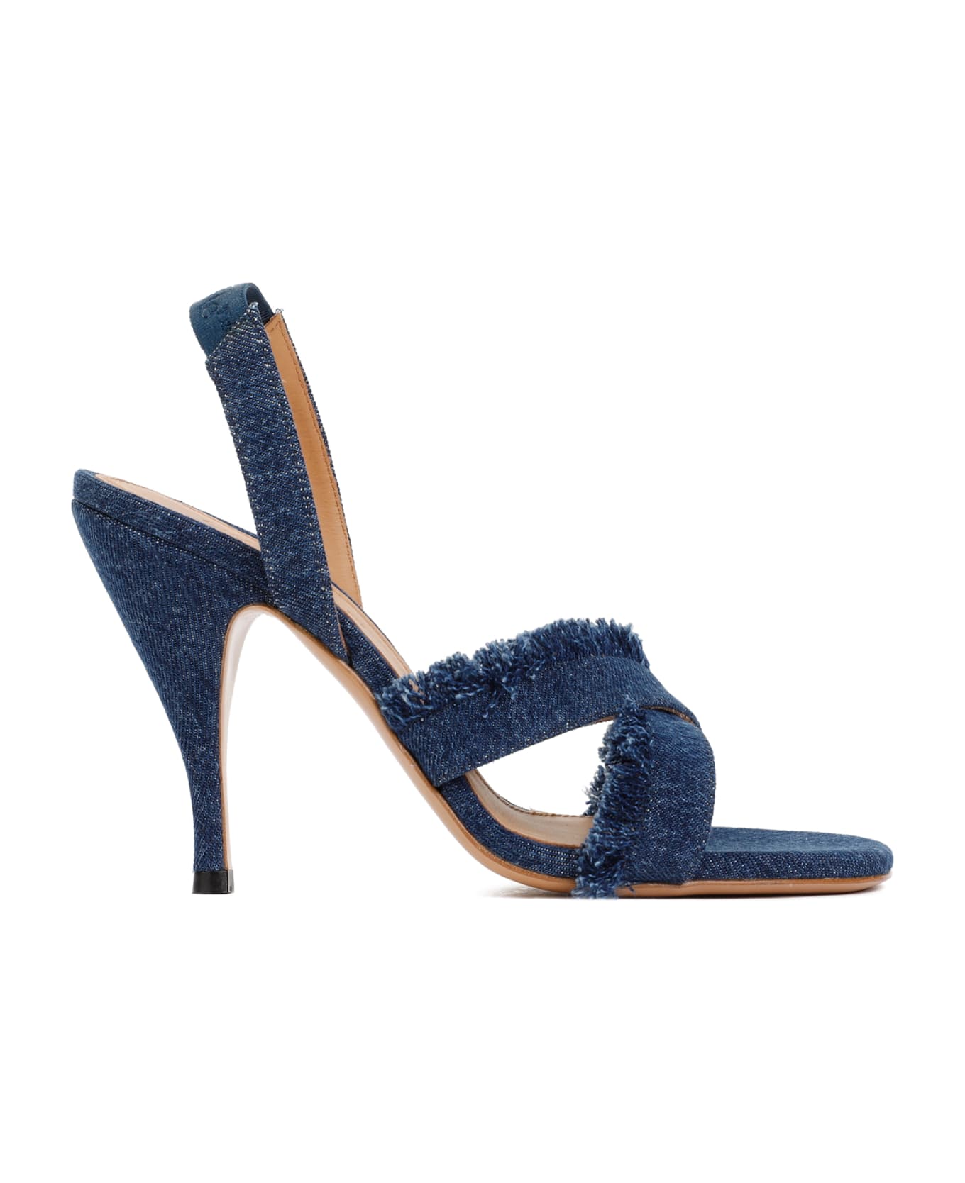 Off-White Curvy Heel Denim Sandal - Blue A Blu