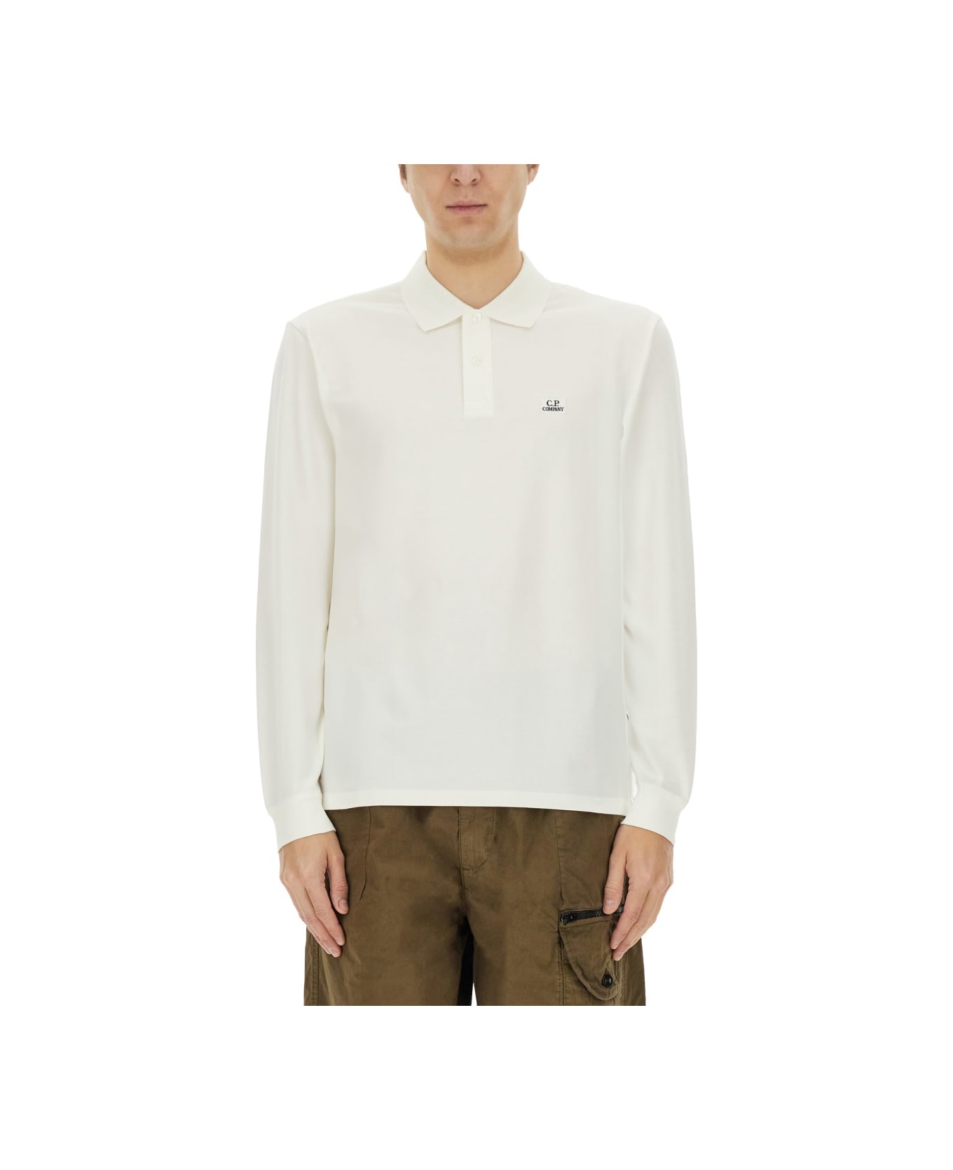 C.P. Company Stretch Pique Polo Shirt - WHITE