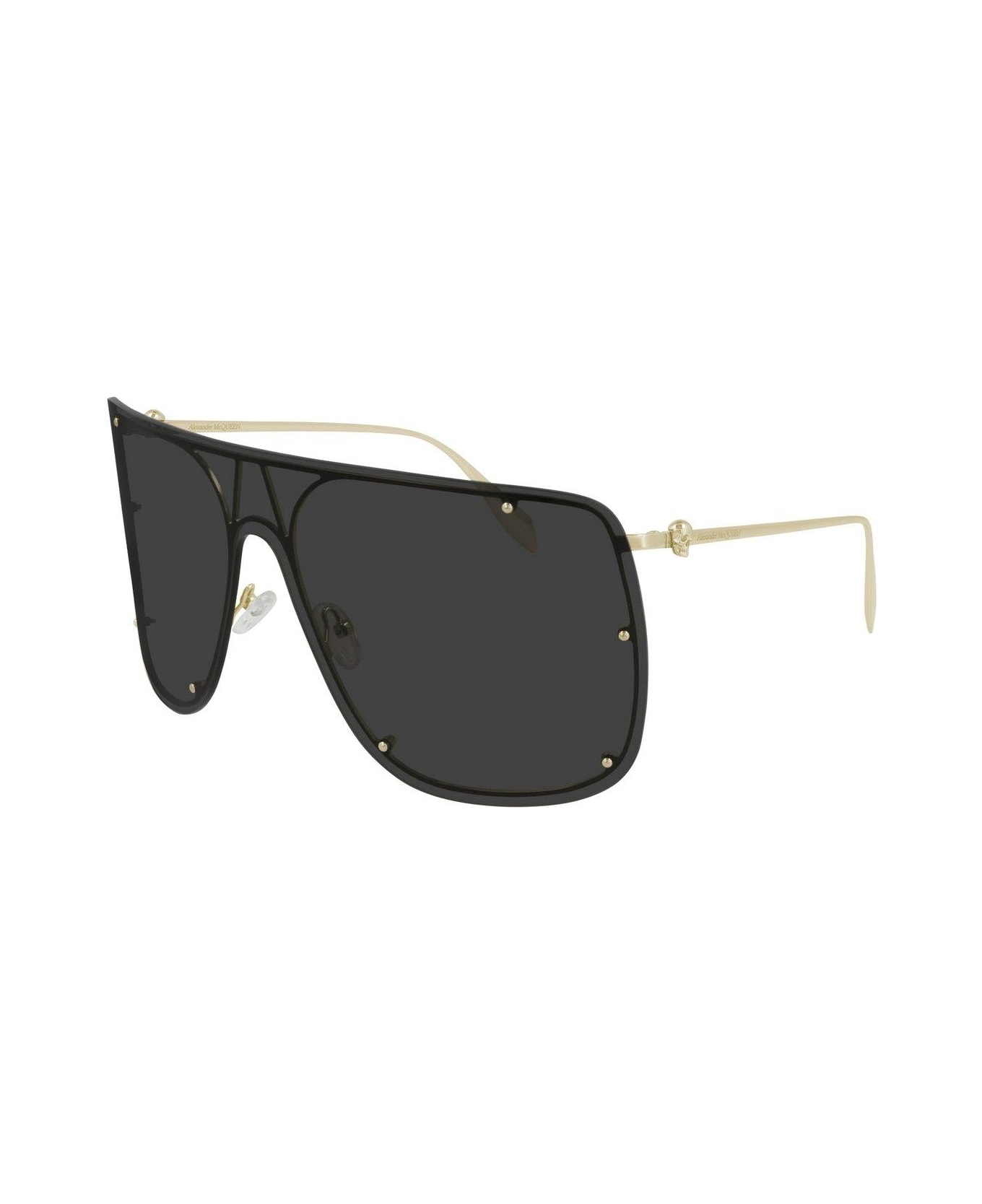 Alexander McQueen Eyewear Square Frame Sunglasses Sunglasses - 001 GOLD GOLD GREY