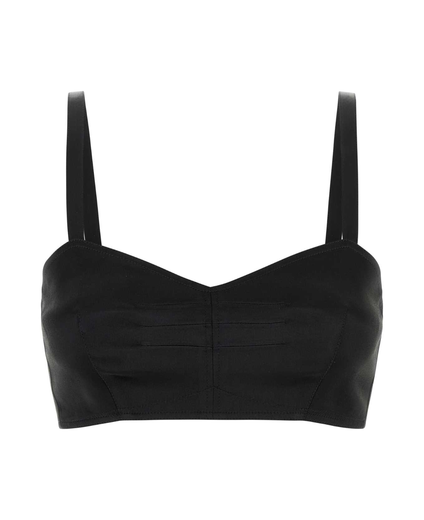 Prada Black Satin Crop-top - NERO