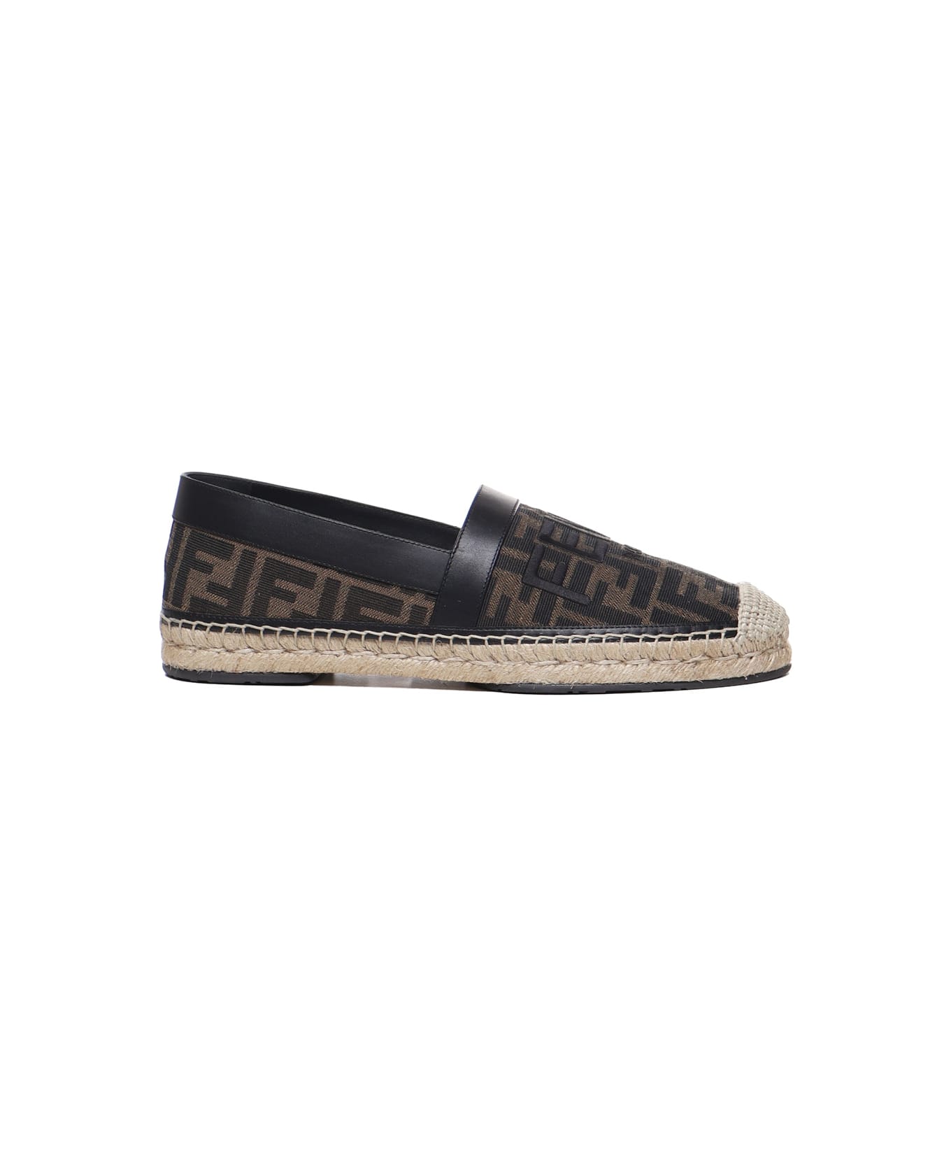 Fendi Jacquard Espadrilles With All-over Ff Logo - Brown tobacco