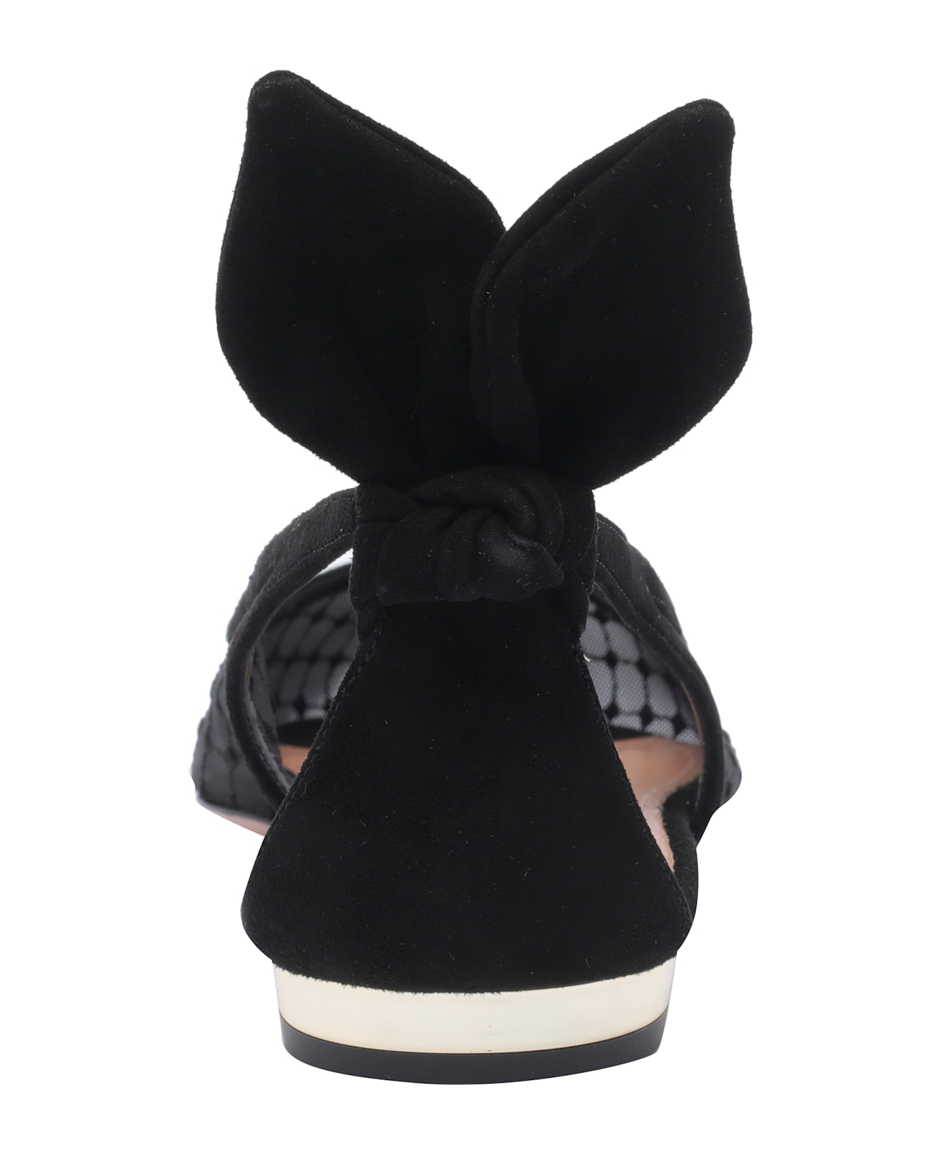 Aquazzura Bow Tie Net Ballets - Black