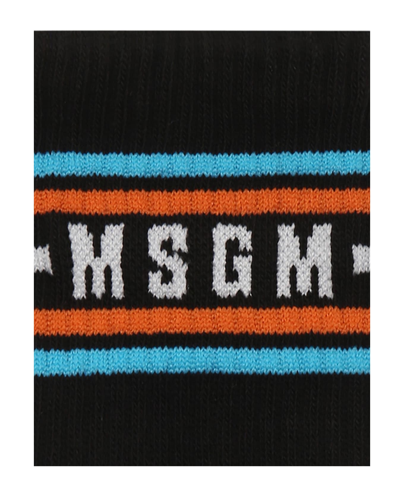 MSGM Black Socks For Kids With Logo - Black