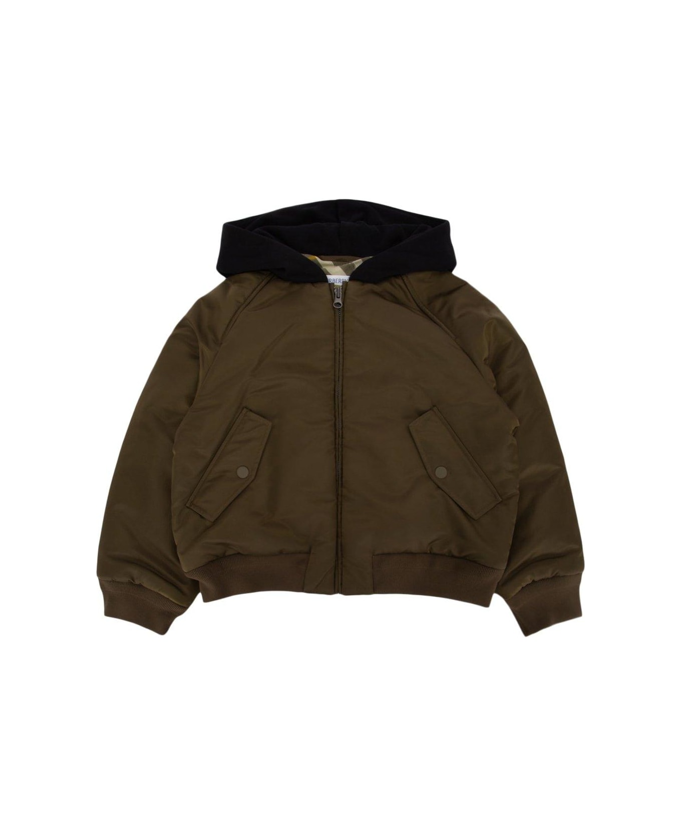 Burberry Zip-up Hooded Jacket - Verde