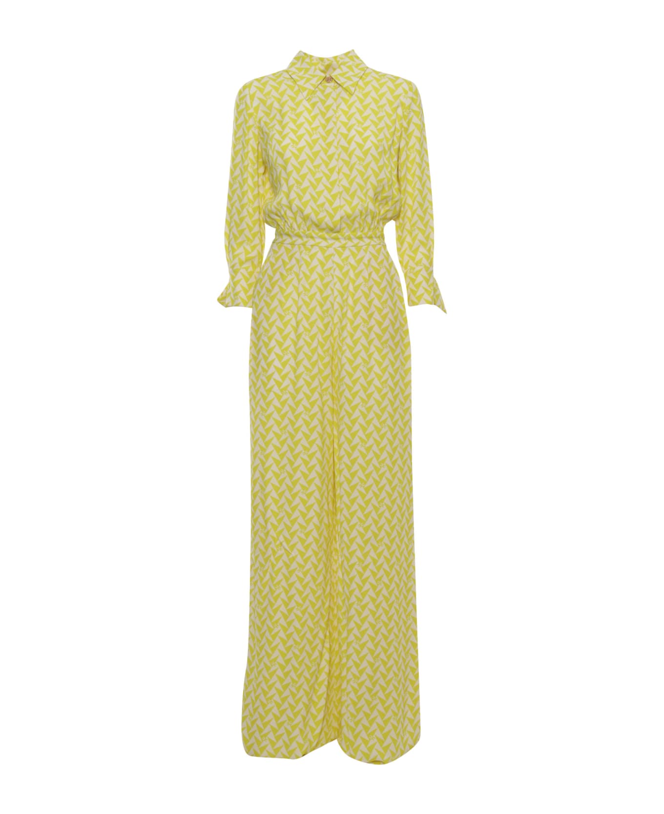 Elisabetta Franchi Elegant Yellow Shirt Dress - YELLOW ボトムス