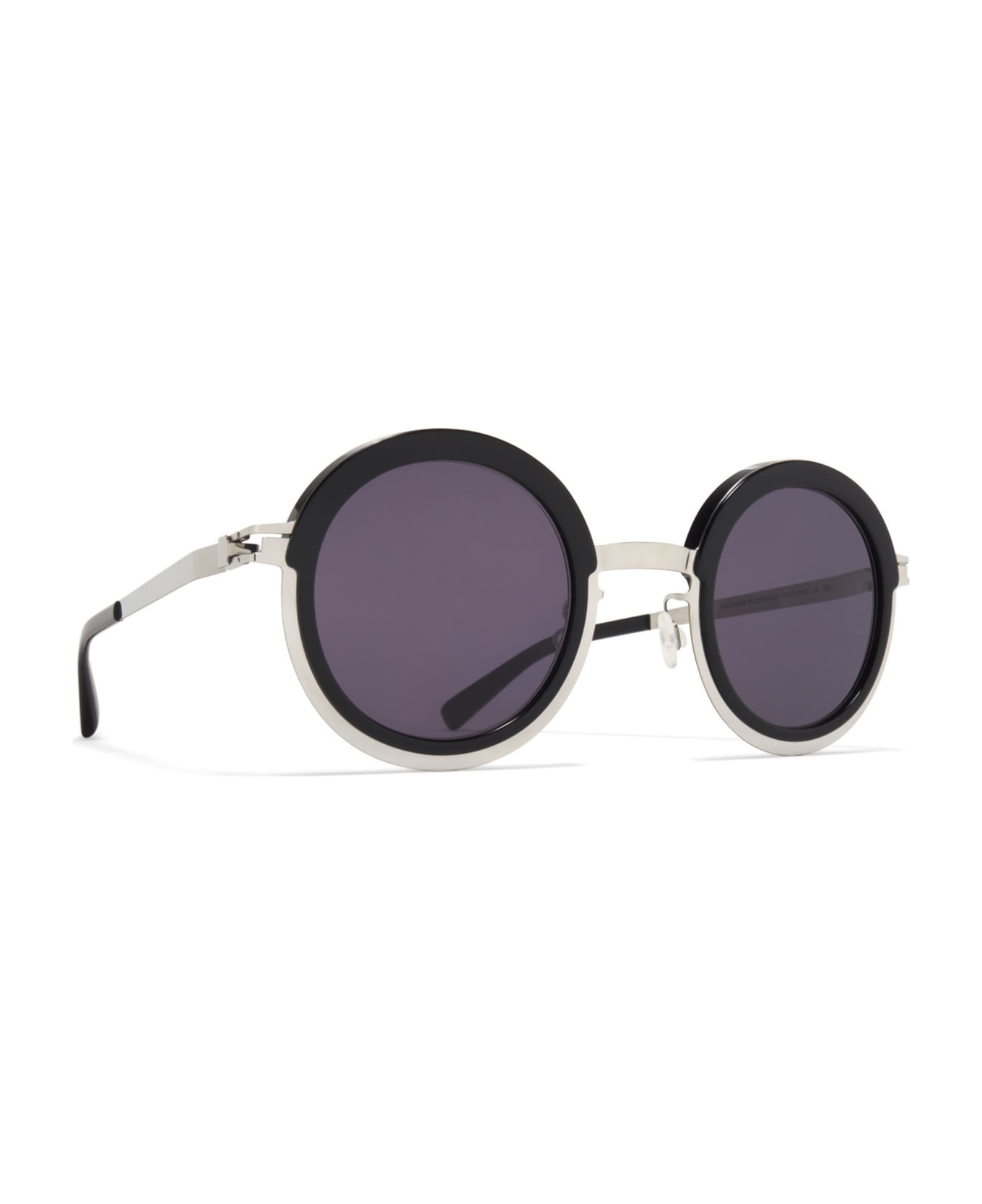 Mykita Phillys - Shiny Silver / Black Cool Sunglasses - grey