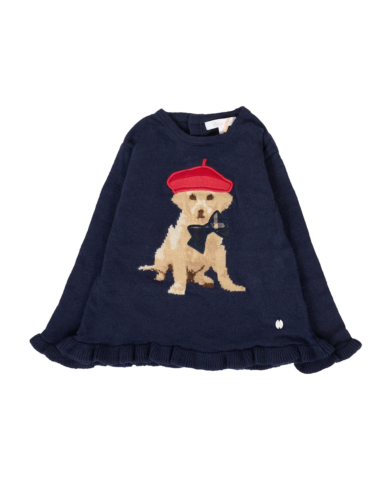 Patachou Blue Sweater For Baby Girl With Dog - Blue