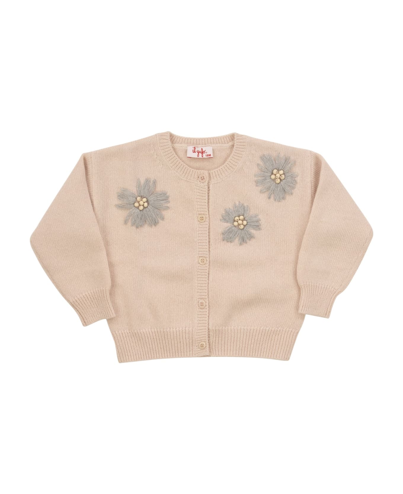 Il Gufo Cardigan With Embroidered Flowers - Pink