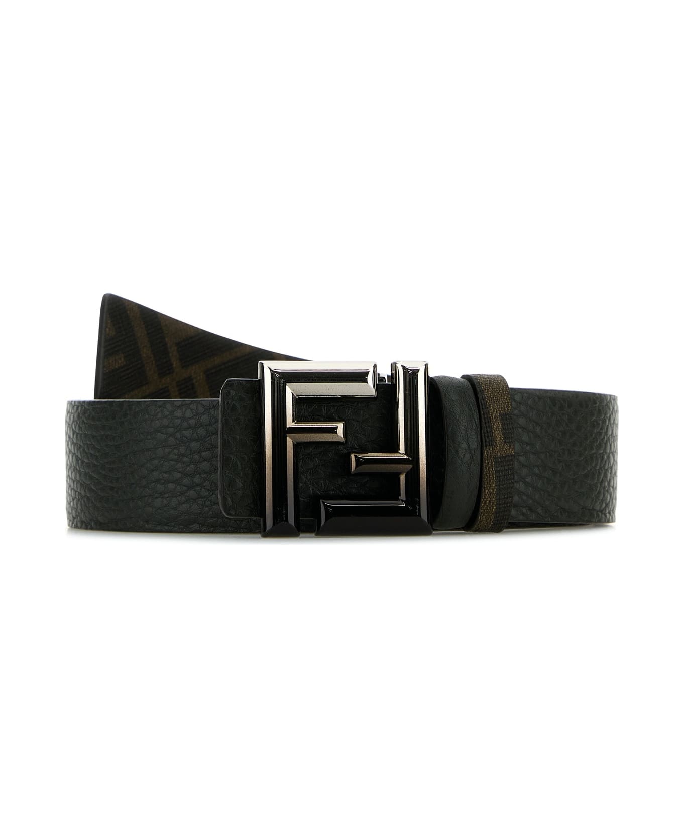 Fendi Ff Buckle Reversibnle Belt - MILITARY GREEN