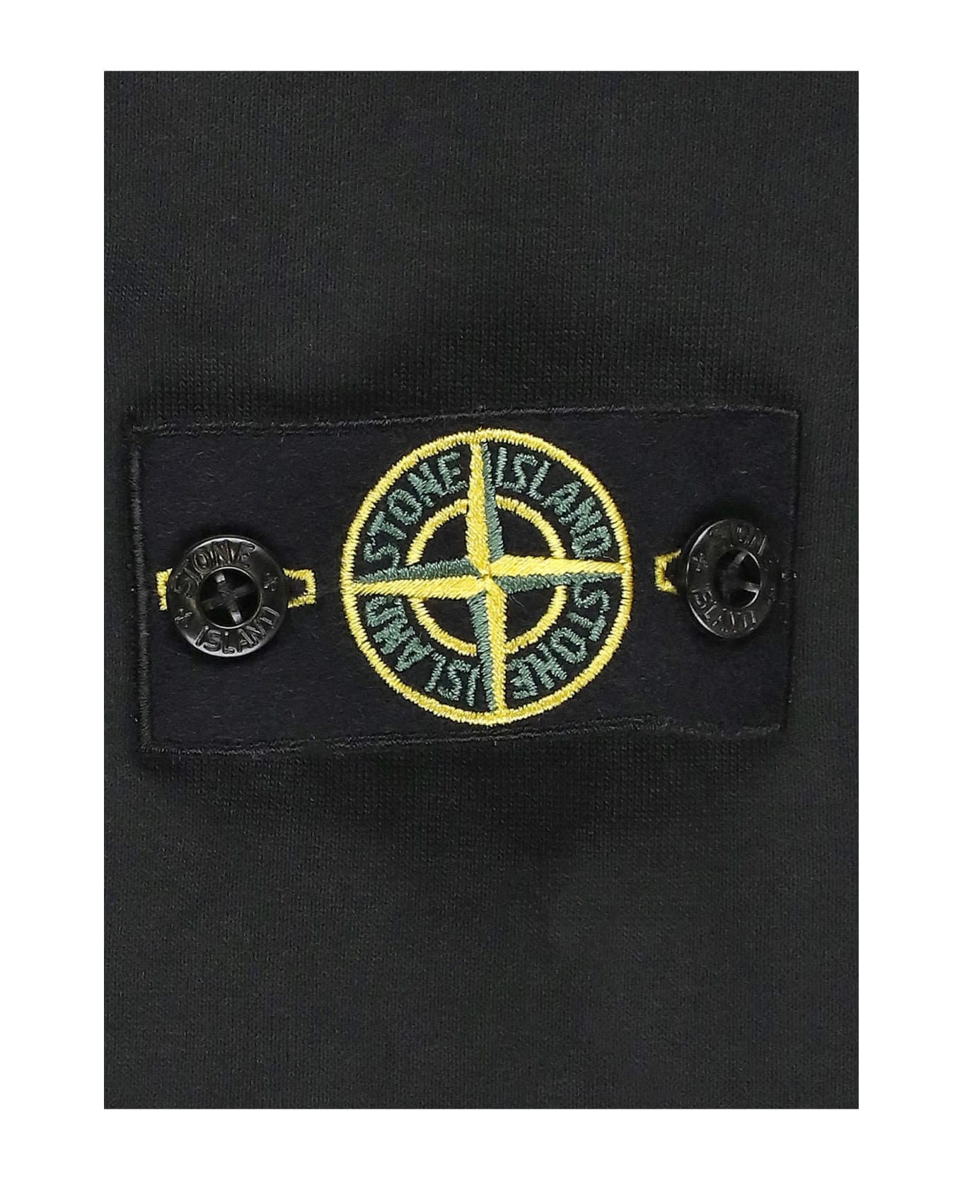 Stone Island Cotton Sweartshirt With Logo - Black