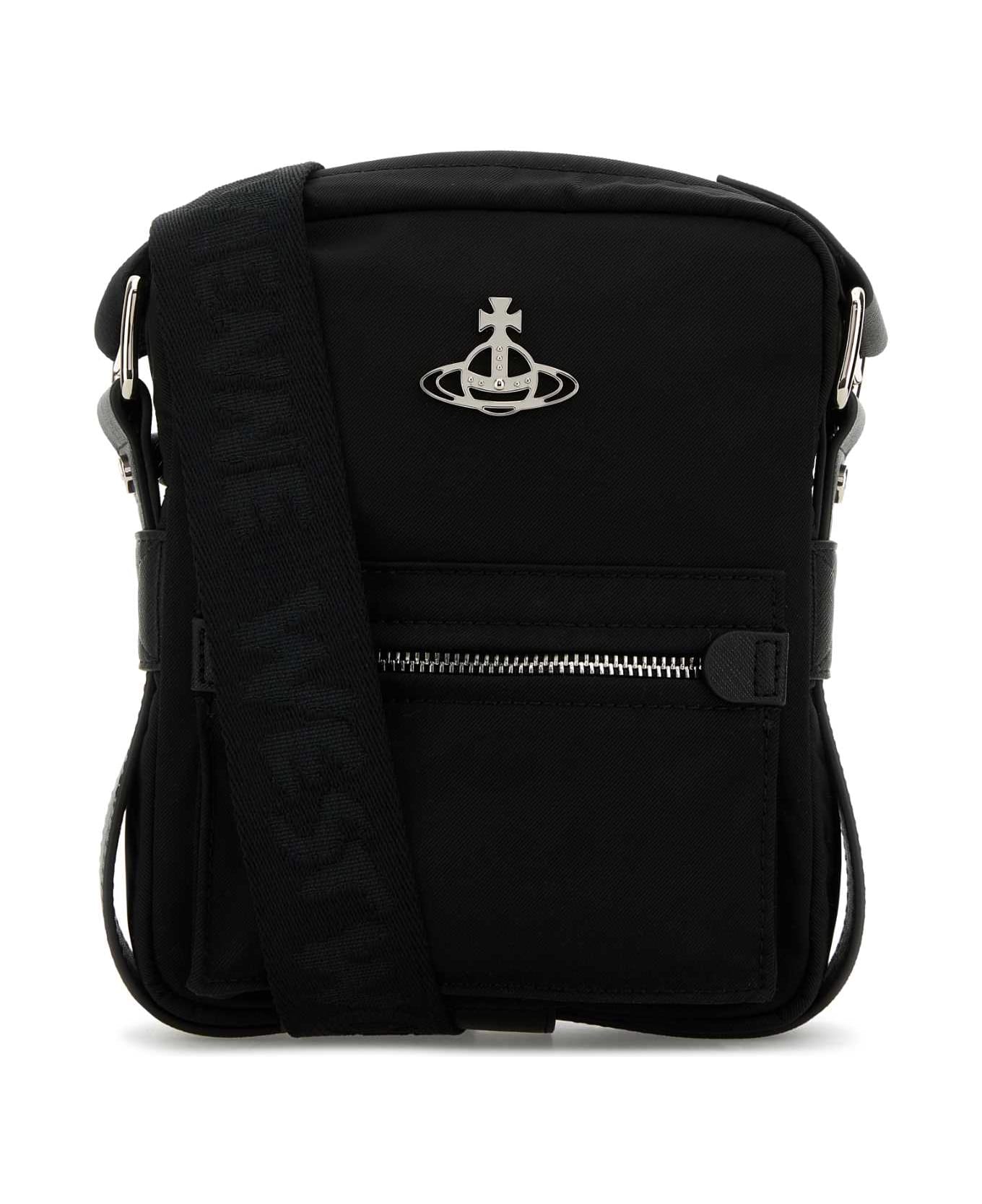 Vivienne Westwood Black Fabric Jackson Crossbody Bag - BLACK