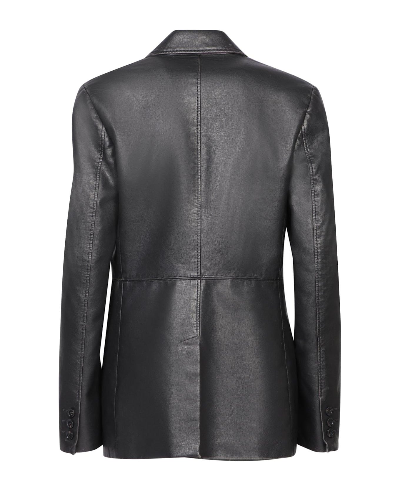 MSGM Button Fastened Leather Blazer MSGM