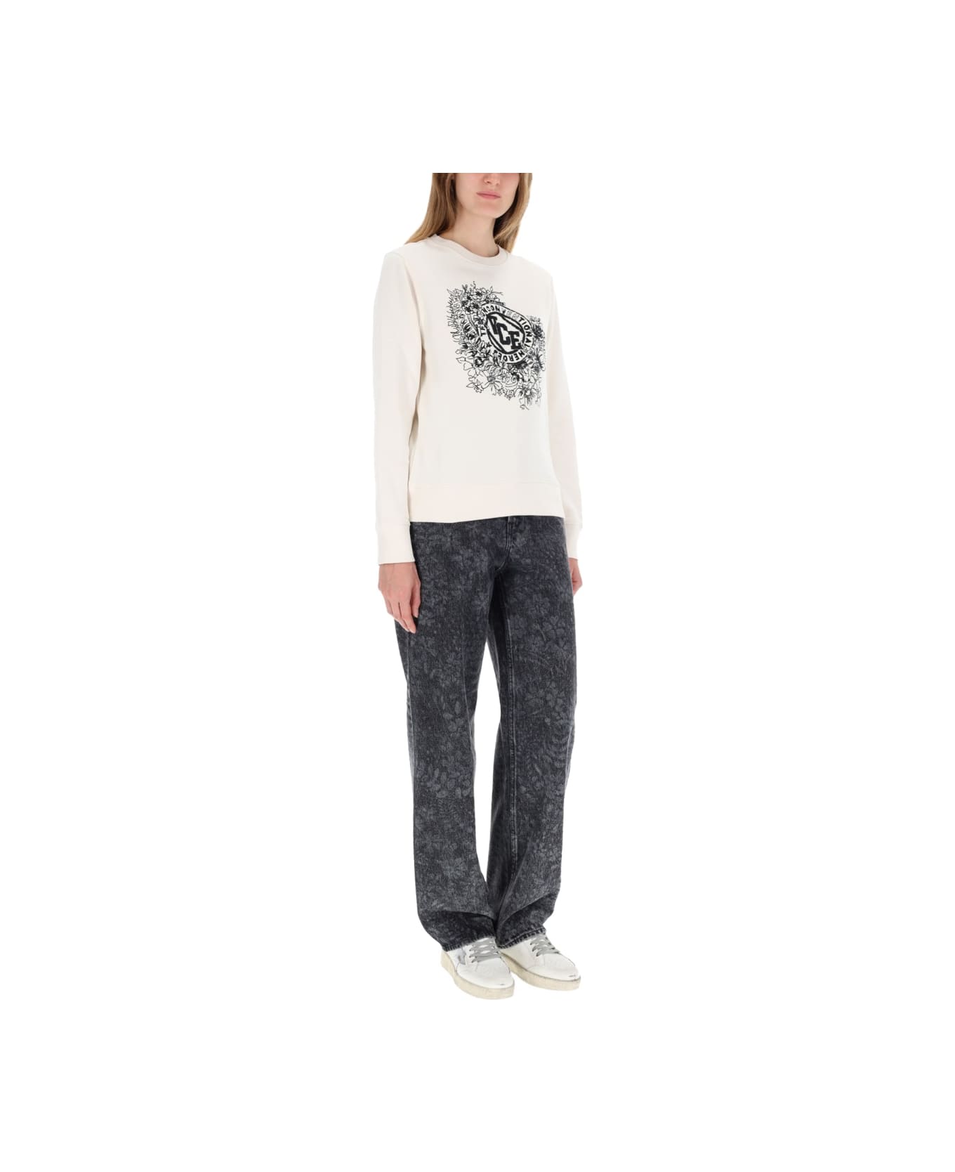 Golden Goose Sweatshirt With Embroidery - WHITE
