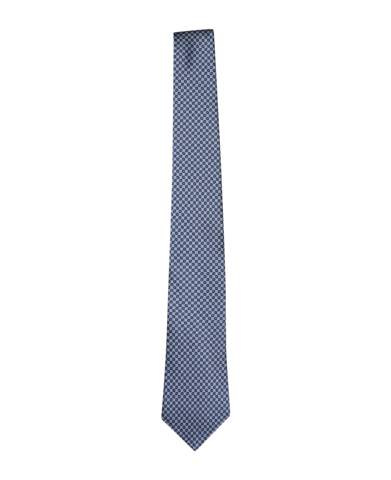 Canali Oval Blue Tie - Blue