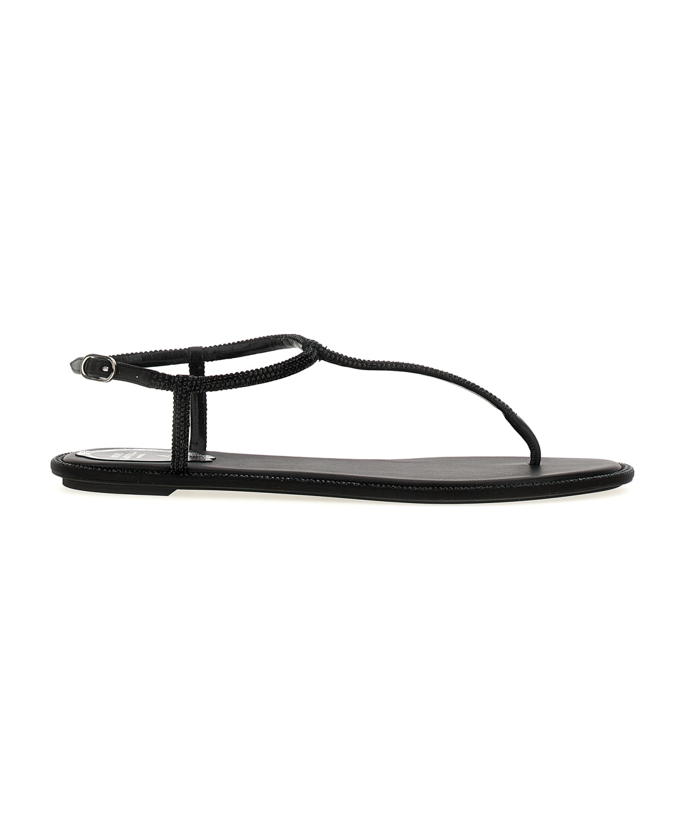 Black Diana Low Jewel Sandal