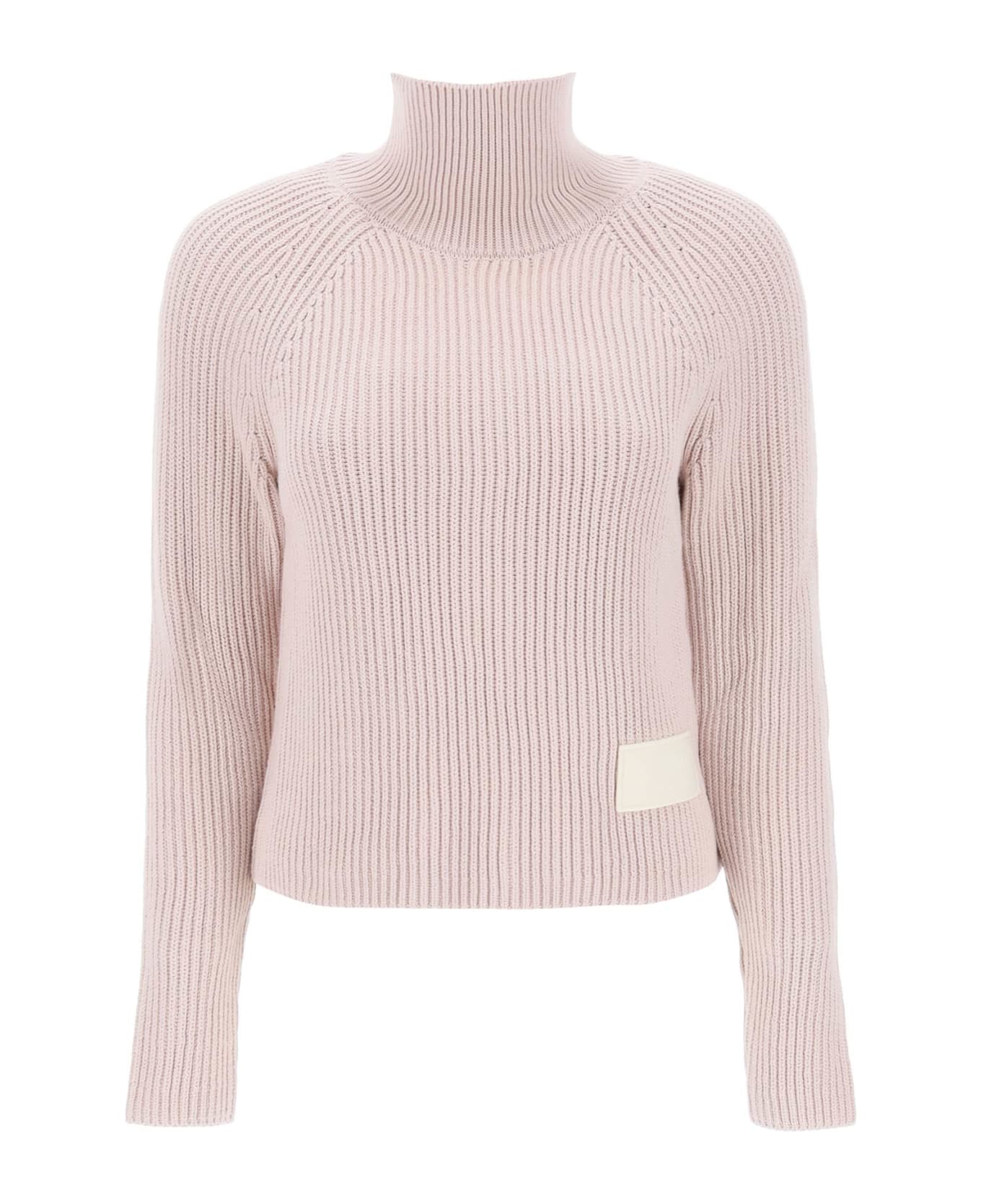 Ami Alexandre Mattiussi English Rib Funnel-neck Sweater - POWDER PINK (Pink)