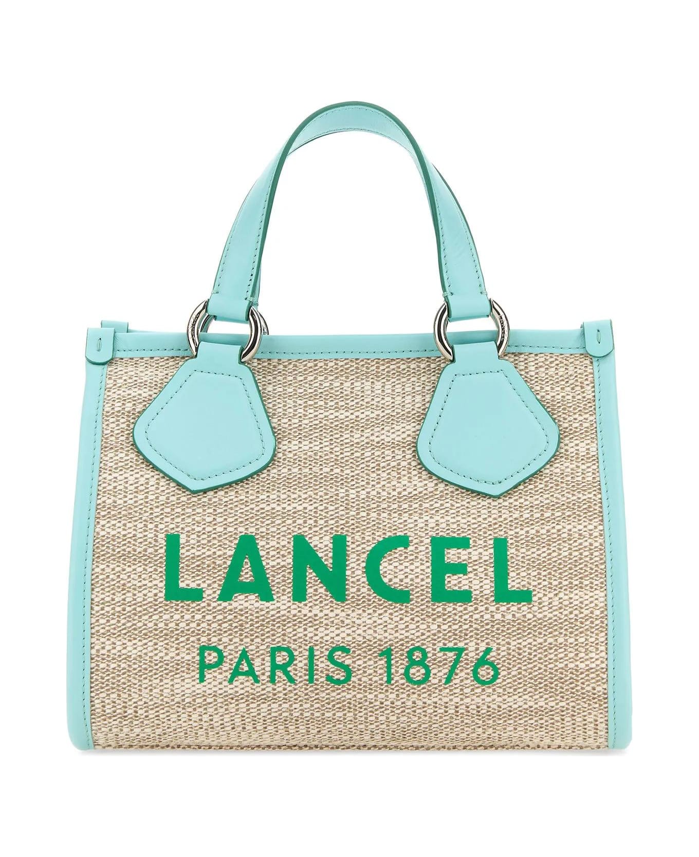Lancel Multicolor Canvas Summer Shopping Bag - Pe Natural Mint Emerald