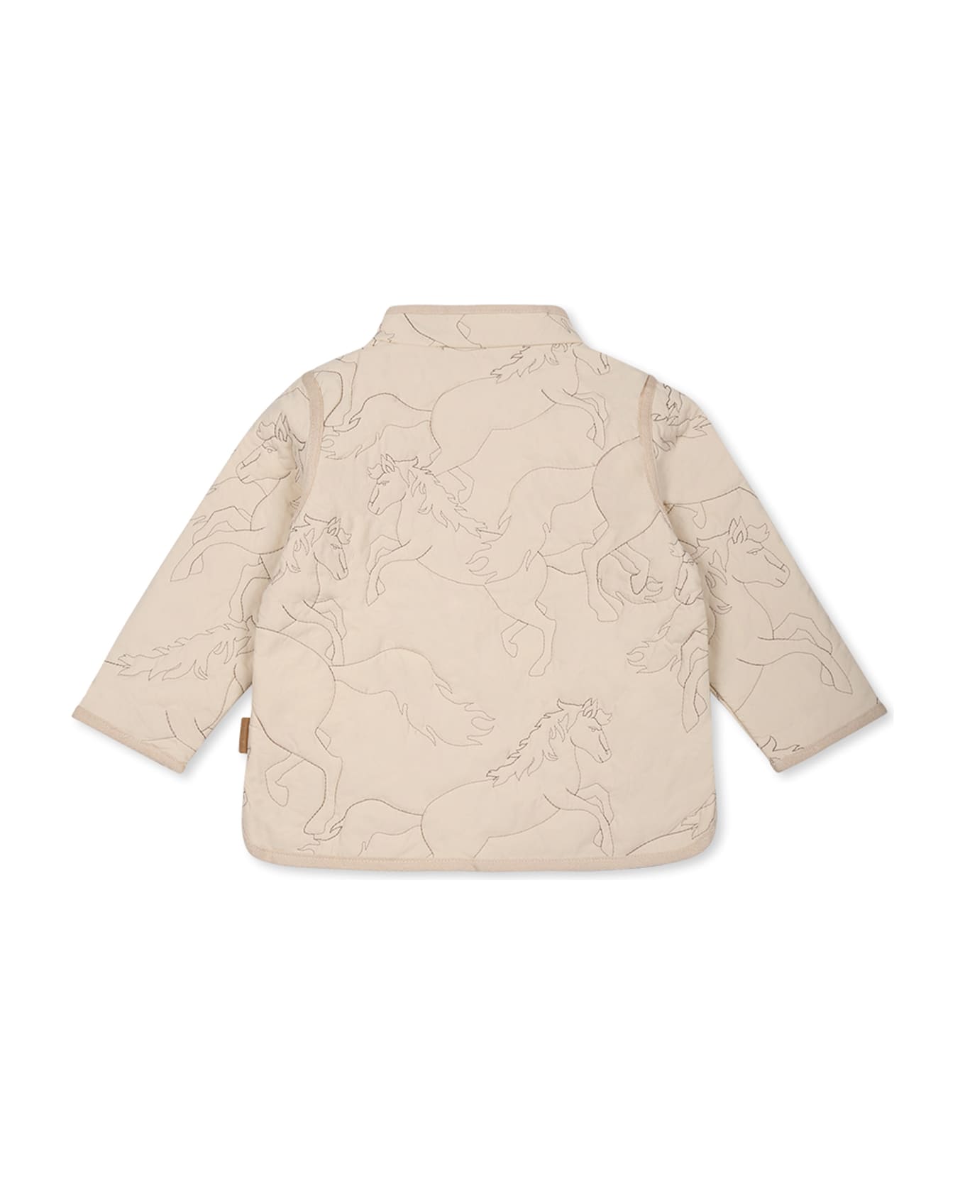 Molo Ivory Down Jacket For Baby Girl With Horses - Ivory