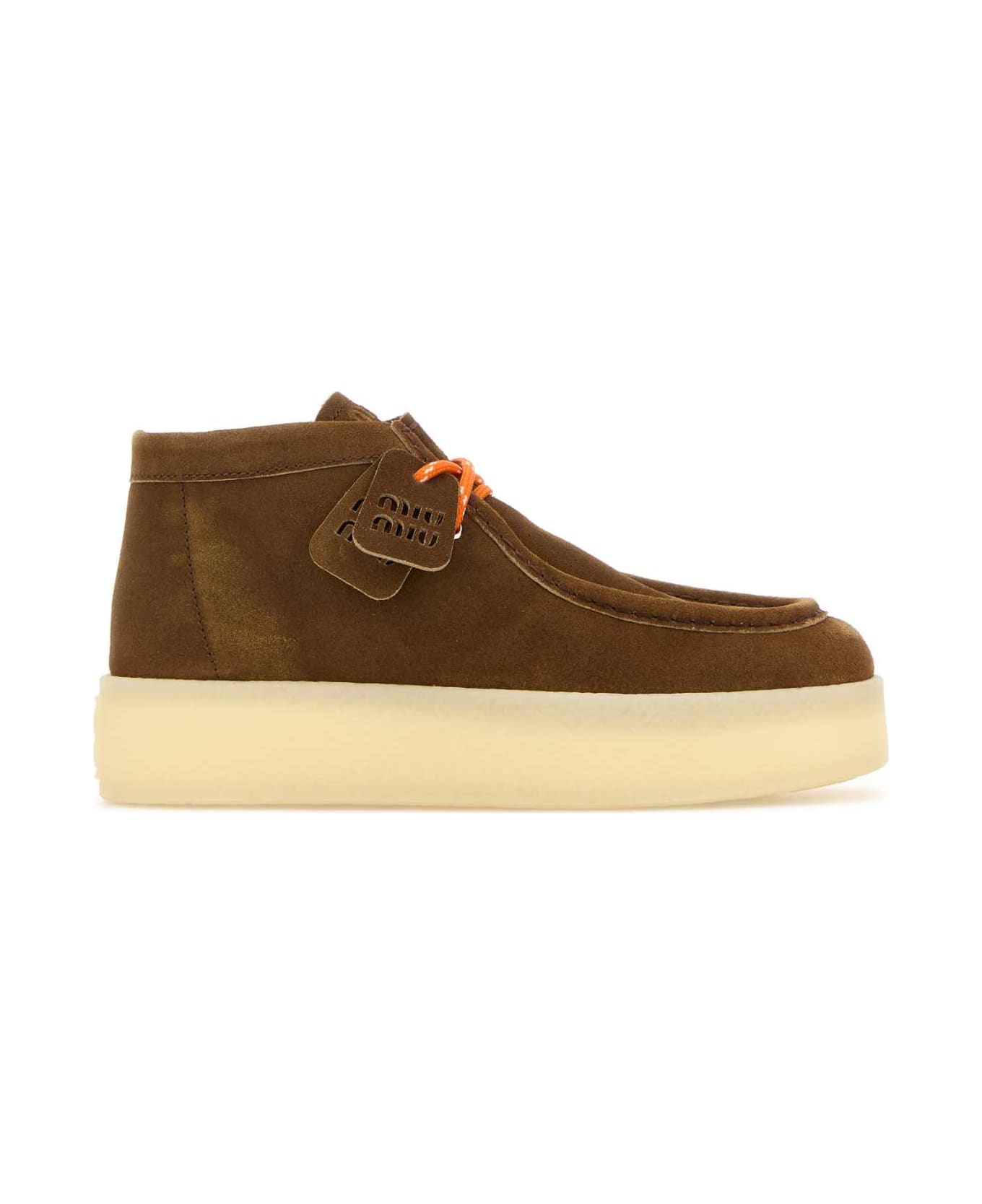 Miu Miu Brown Suede Ankle Boots - CANNELLA