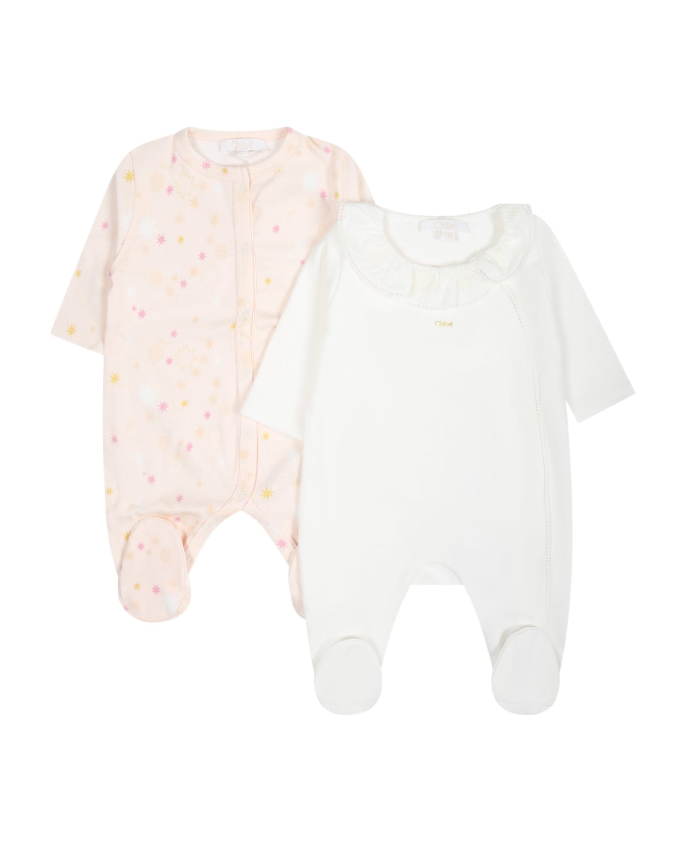 Chloé Multicolored Set For Baby Girl - Rosa ボディスーツ＆セットアップ