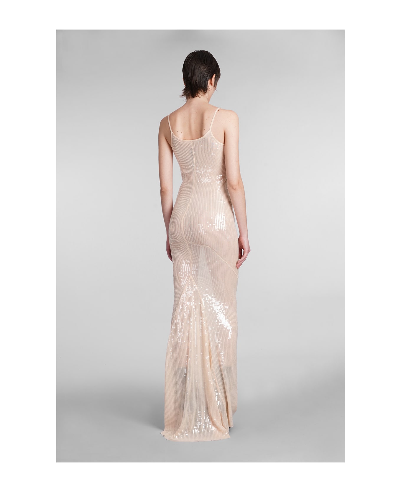 Rick Owens Lilies Slip Gown Dress In Beige Polyamide - beige