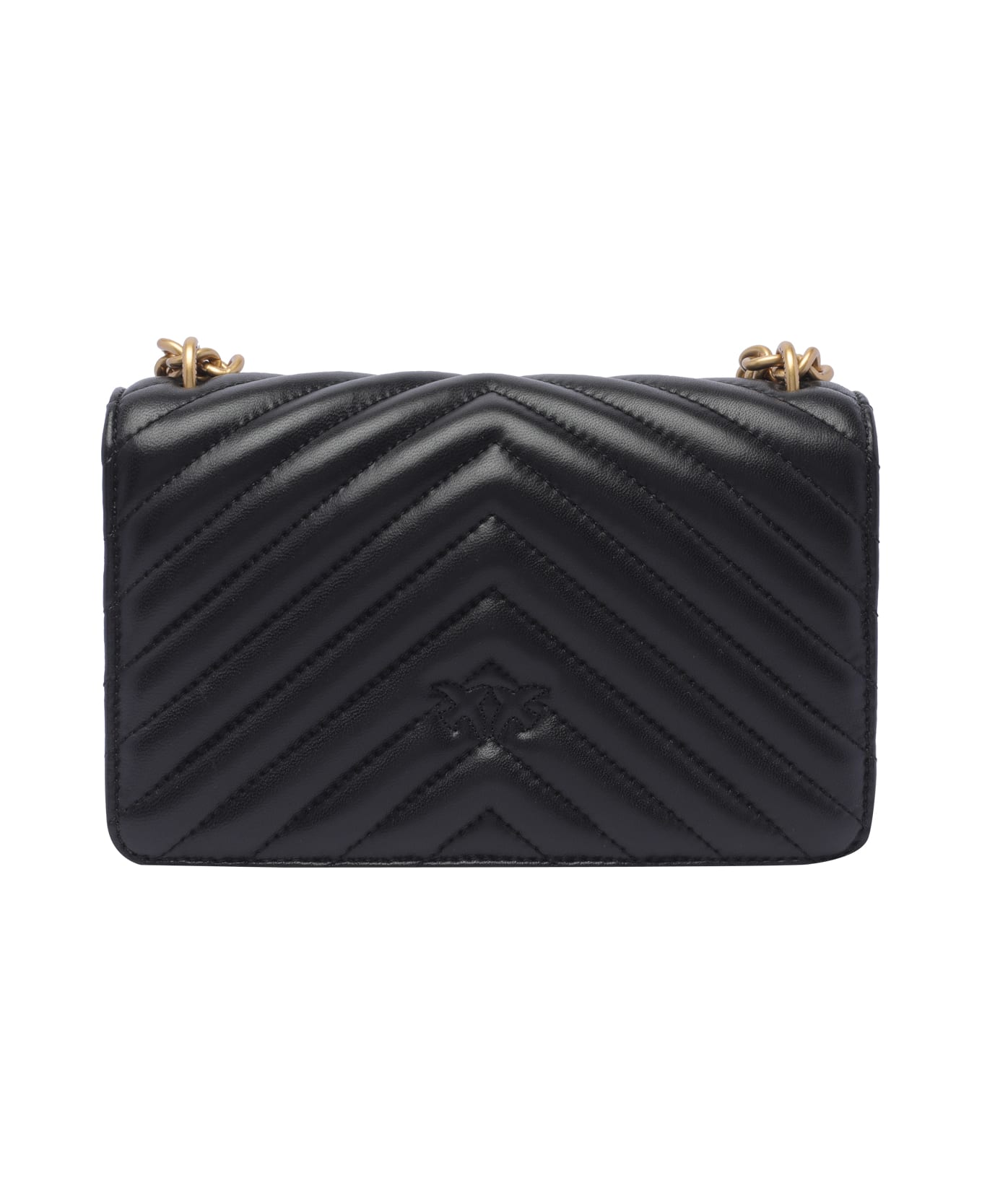 Pinko Mini Love One Crossbody Bag - Q Nero Antique Gold