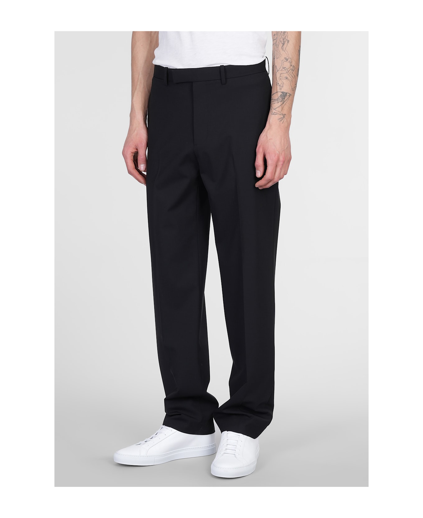 Theory Pants In Black Wool - black