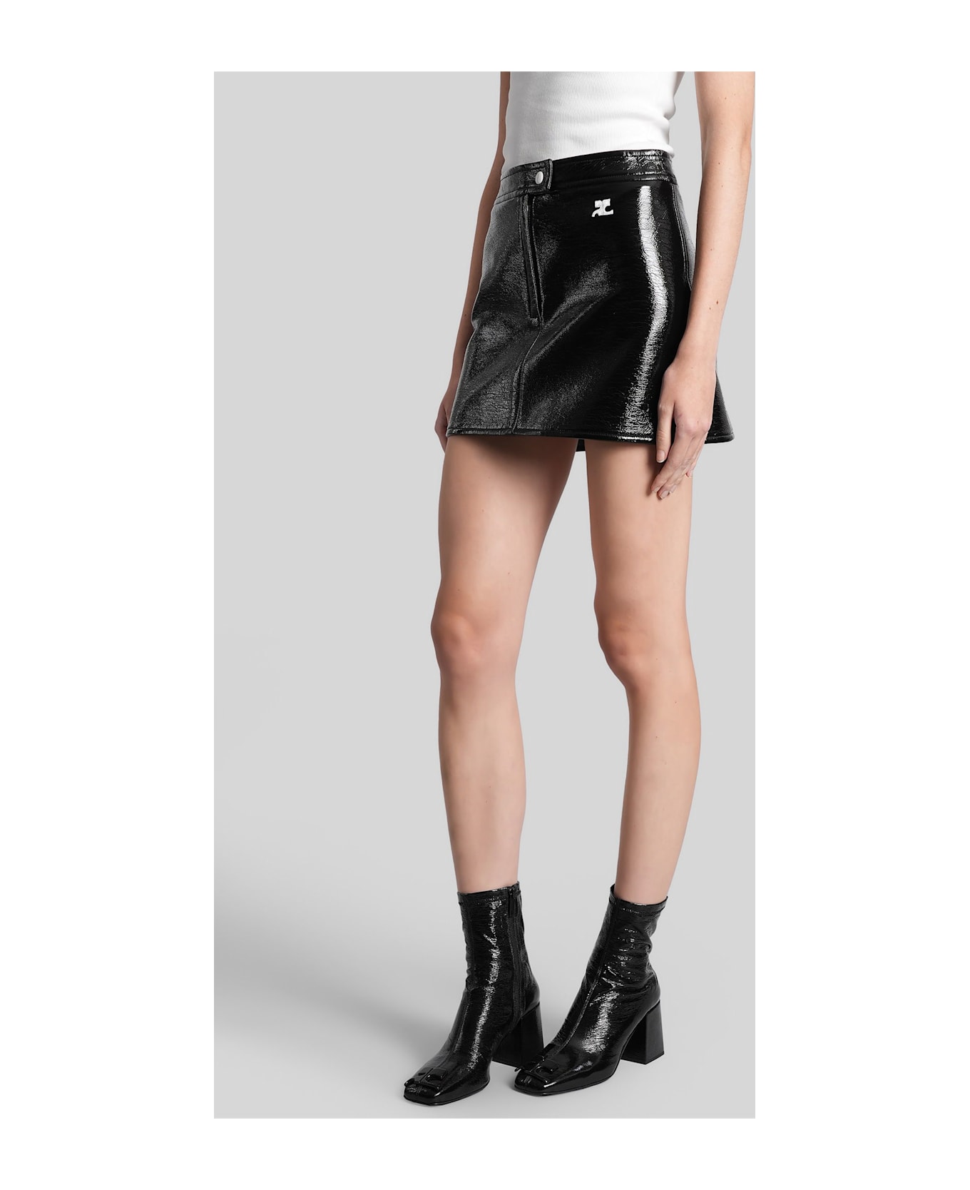 Courrèges Skirt In Black Cotton - black