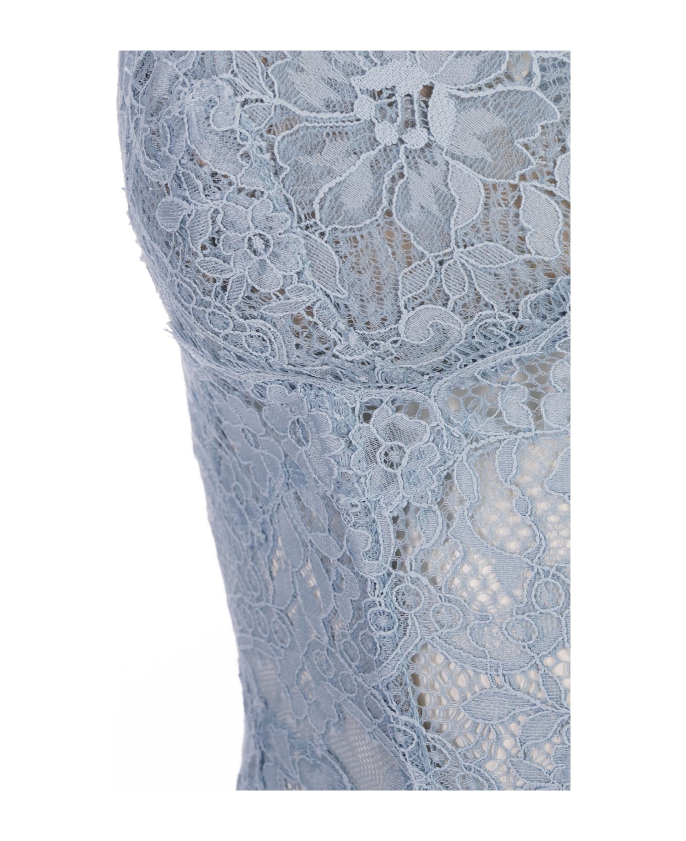 Ermanno Scervino All-over Light Blue Lace Top - Blue ランジェリー＆パジャマ