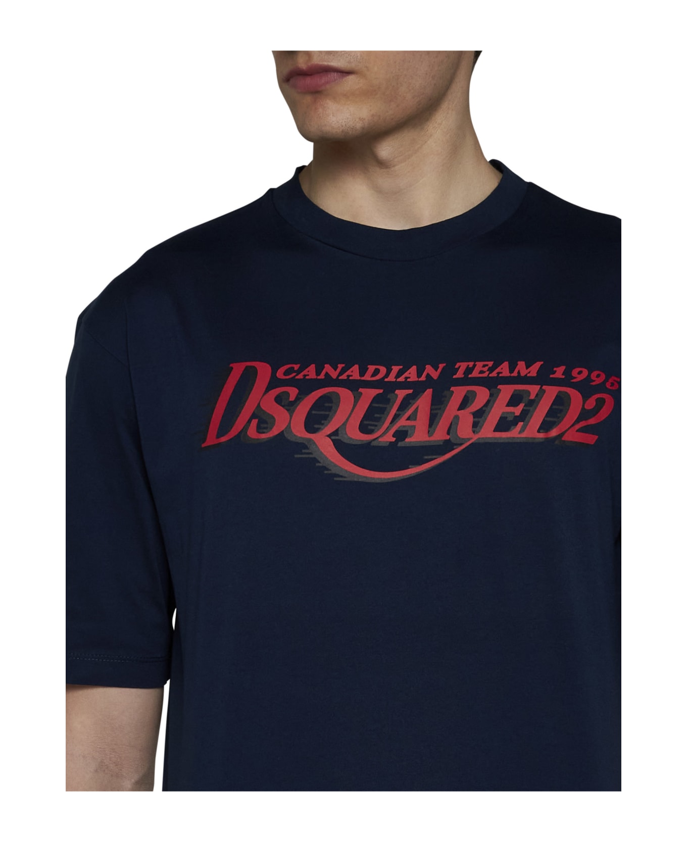 Dsquared2 Cotton T-shirt With Logo - Blue navy