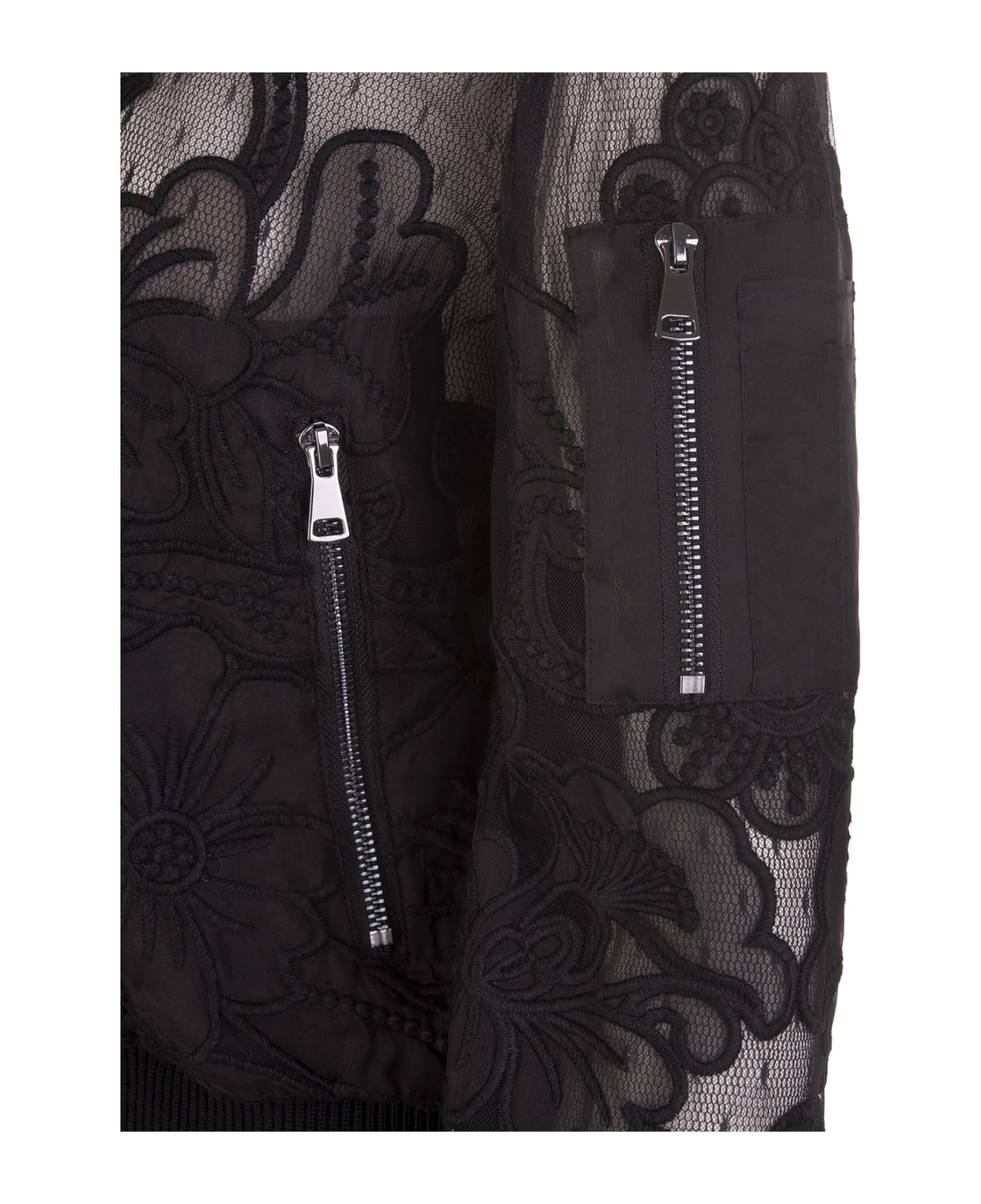 RED Valentino Bomber In Point D
esprit Tulle - Nero
