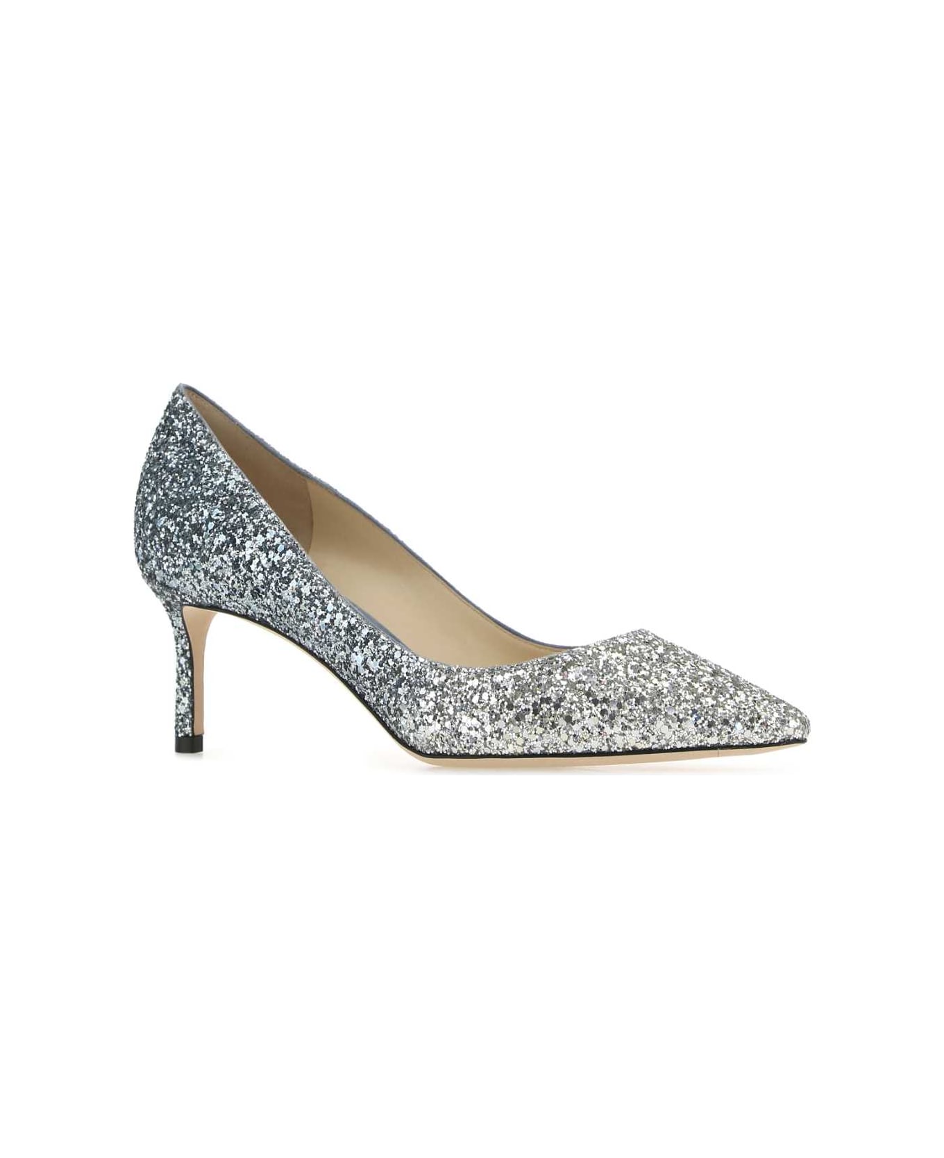 Jimmy Choo Embellished Romy 60 Pumps - SILVERDUSKBLUE