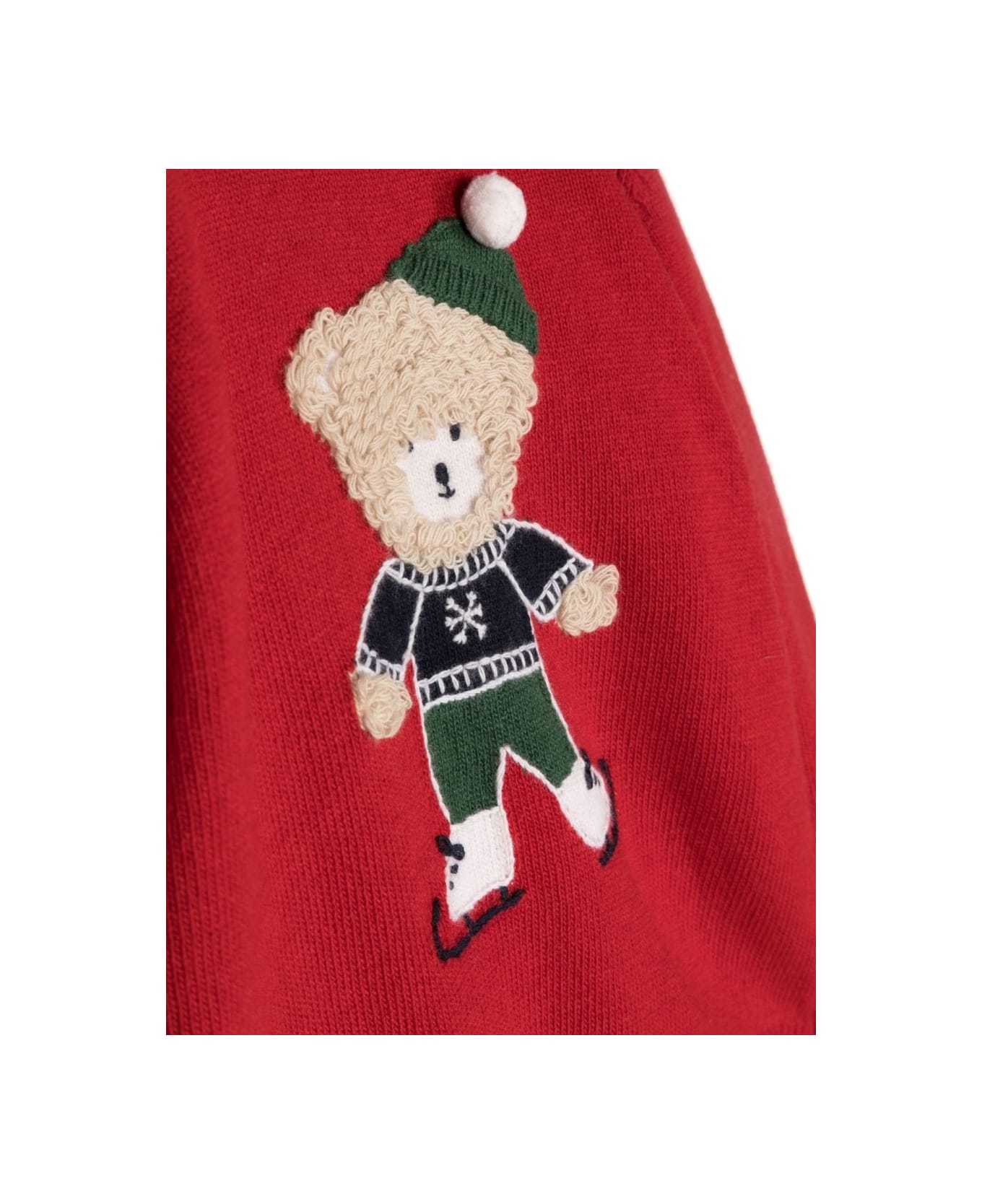 Il Gufo Teddy Bear Crew Neck Pullover - RED