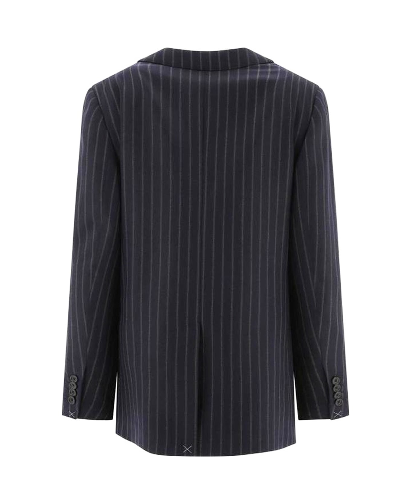 CELINE｜BLAZERS ( JACKET IN STRIPED WOOL (2V18T547O BNF BLAZER IN STRIPED WOOL - DARK NAVY | CELINE