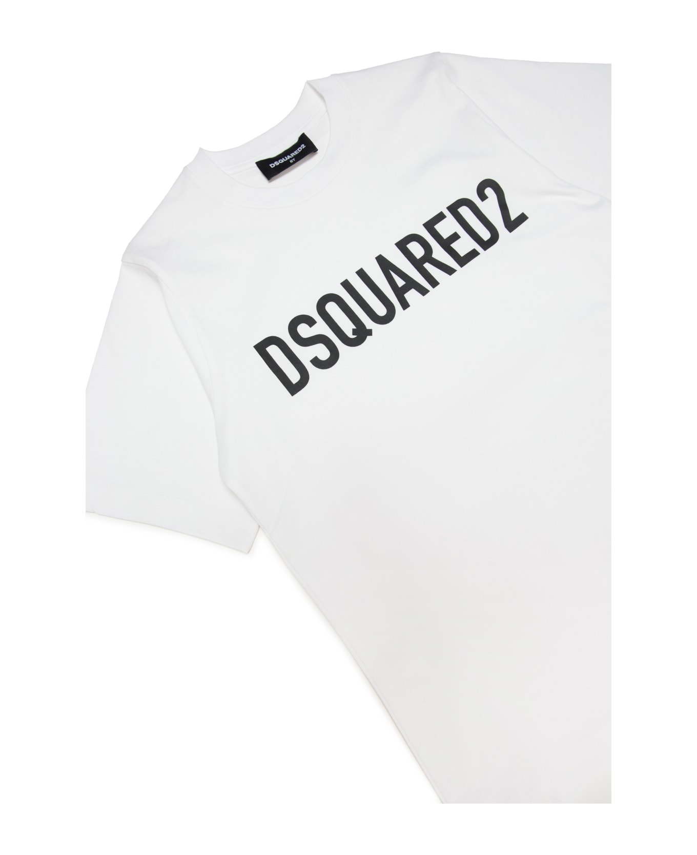 Dsquared2 D2t857u Slouch Fit-eco T-shirt Dsquared White Organic Cotton T-shirt With Logo - Bianco