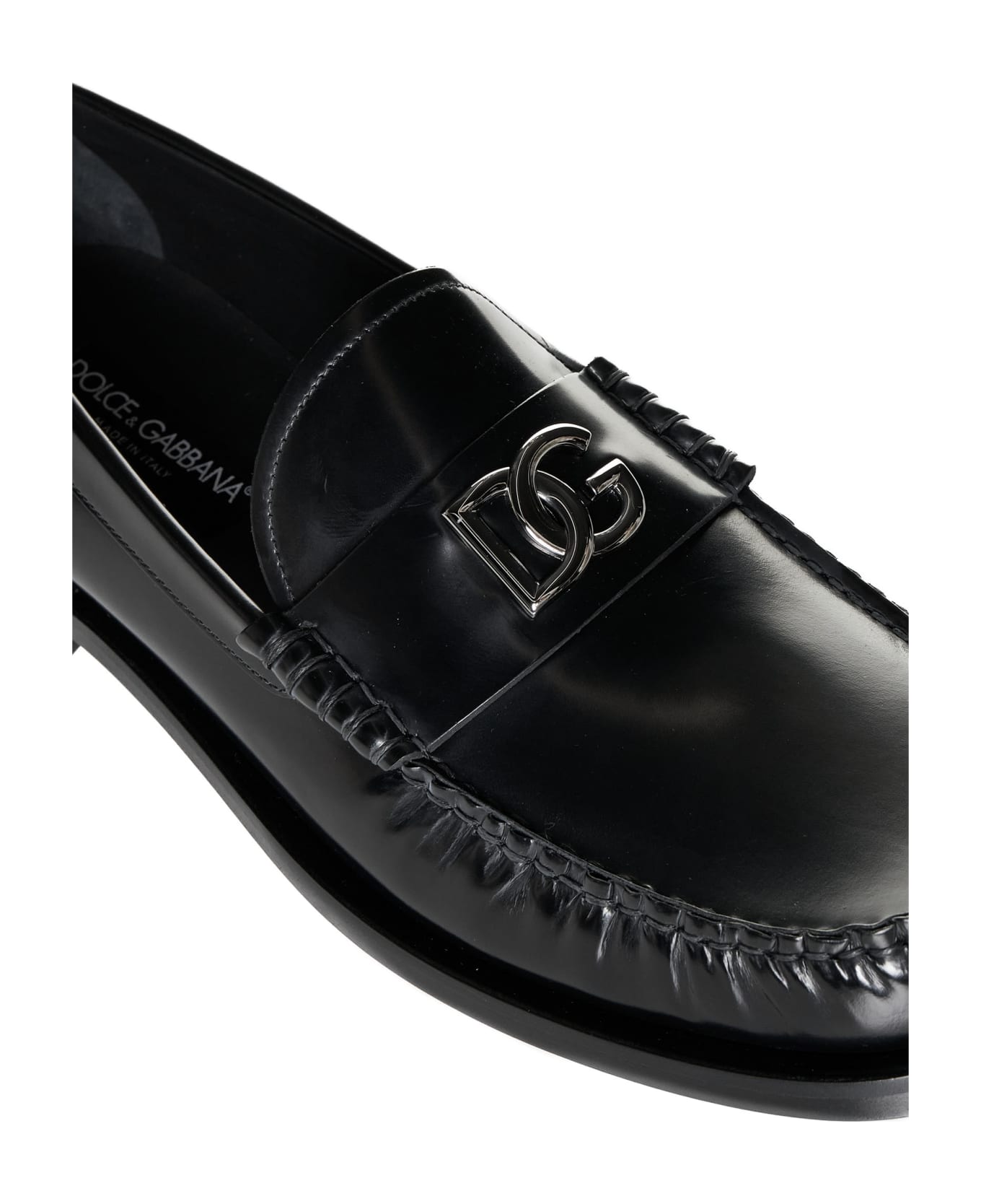 Dolce & Gabbana Leather Loafers - Nero ローファー＆デッキシューズ